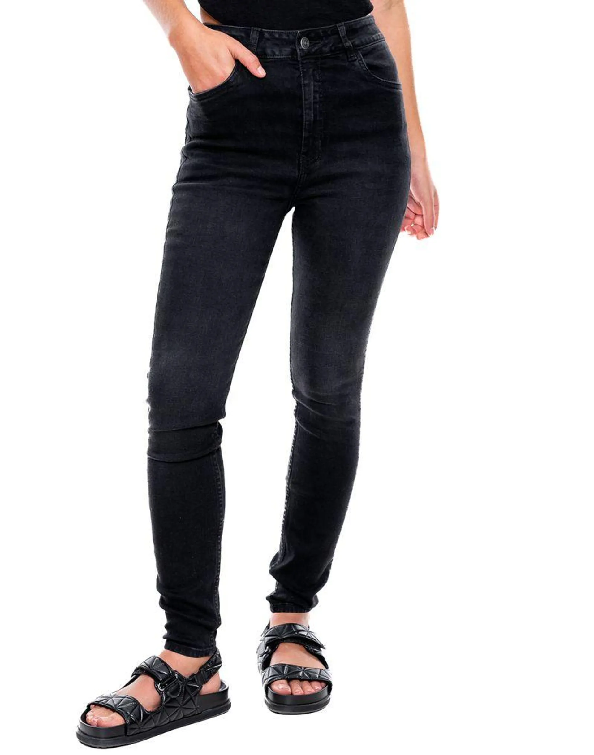 Black Denim High Waist Skinny Fit Jeans