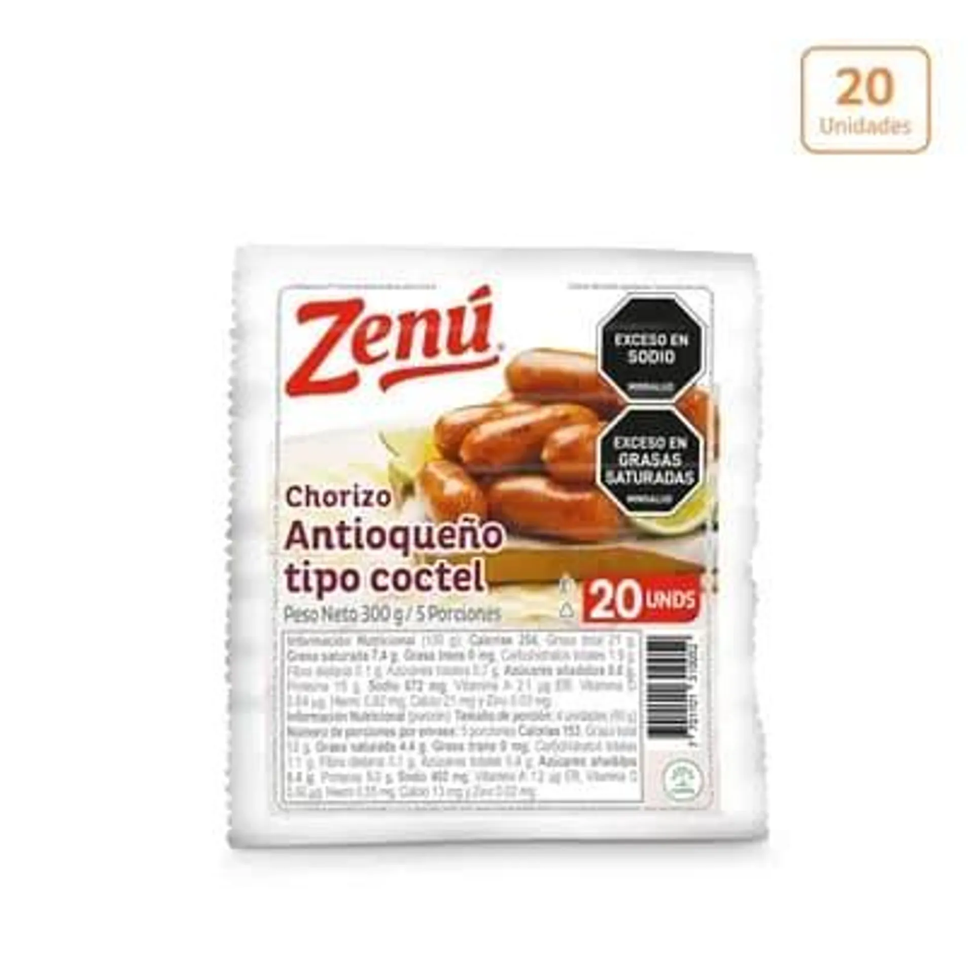Chorizo tipo coctel Zenú x 300g