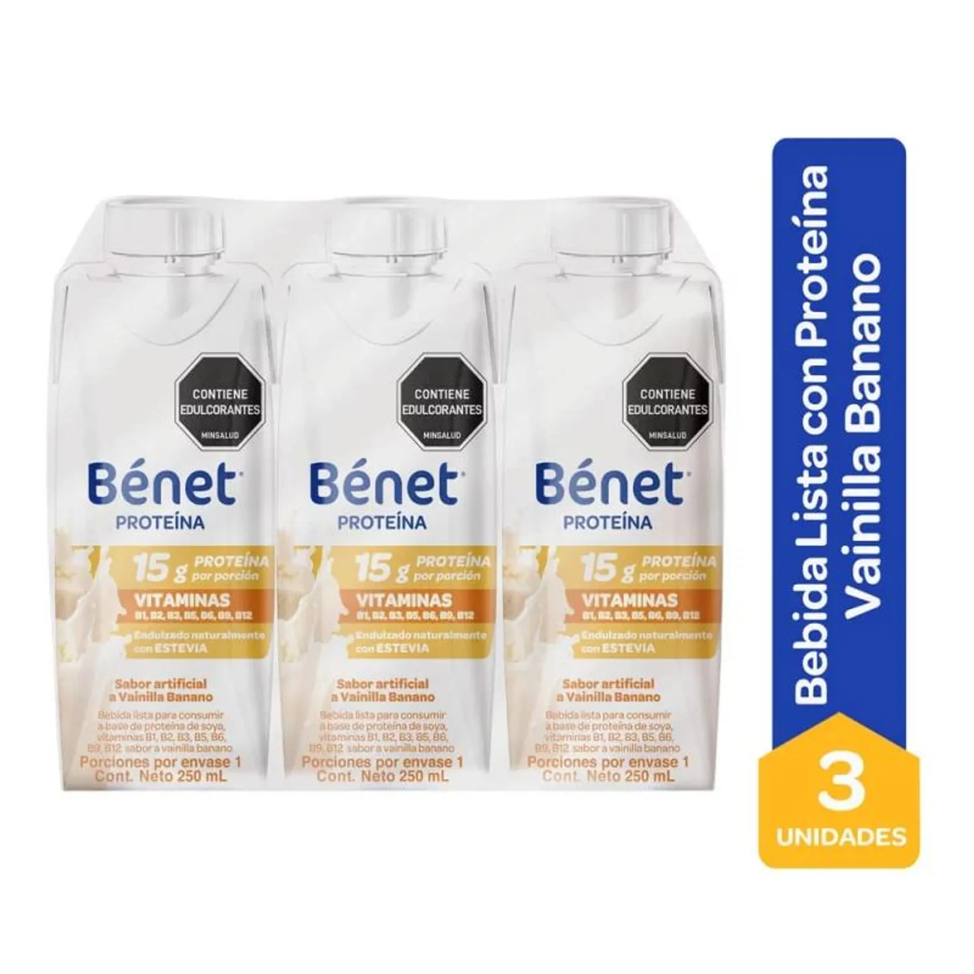 Bebida Bénet 3 und 250 ml Vainilla Banano x 750 ml