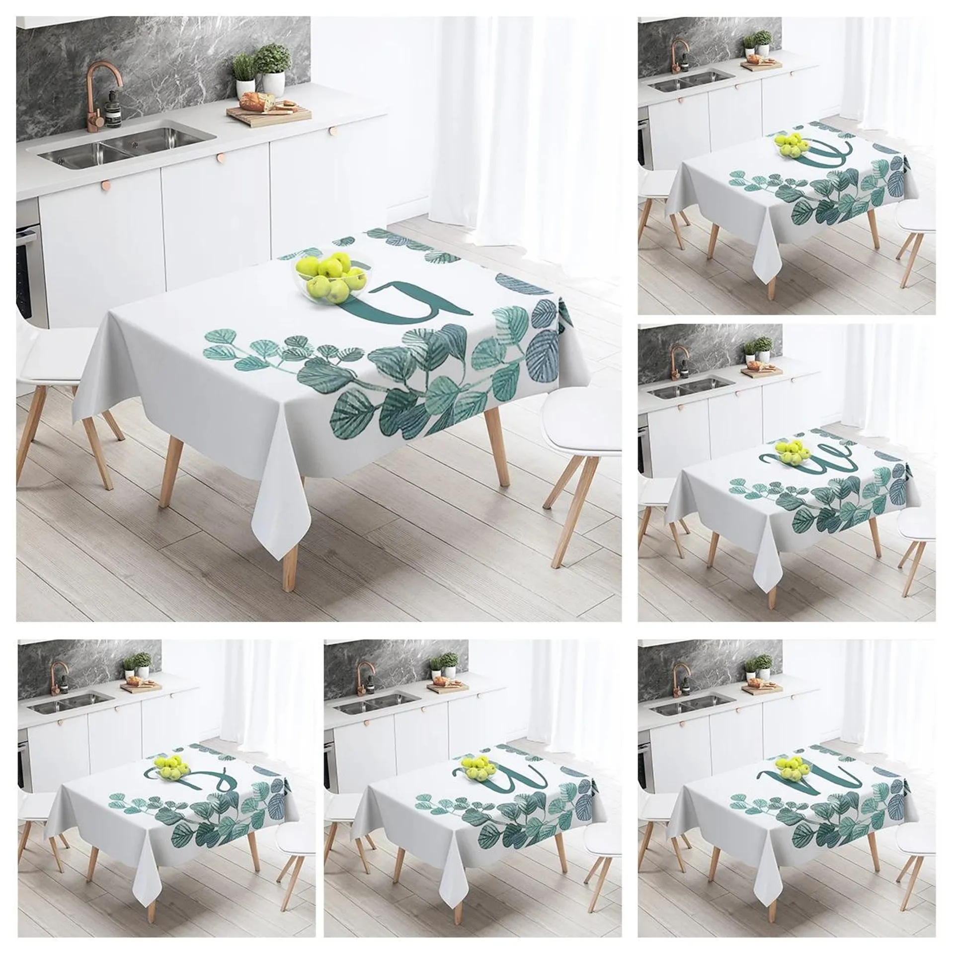 Home tablecloth for dining tables decoration and rectangular table accessories 26 letters waterproof cloth Anti-stain tablecloth