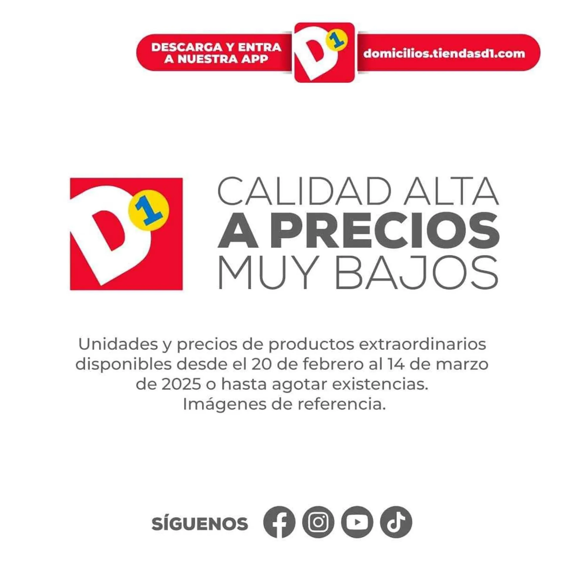 Catalogo de Catálogo Tiendas D1 20 de febrero al 14 de marzo 2025 - Pag 1