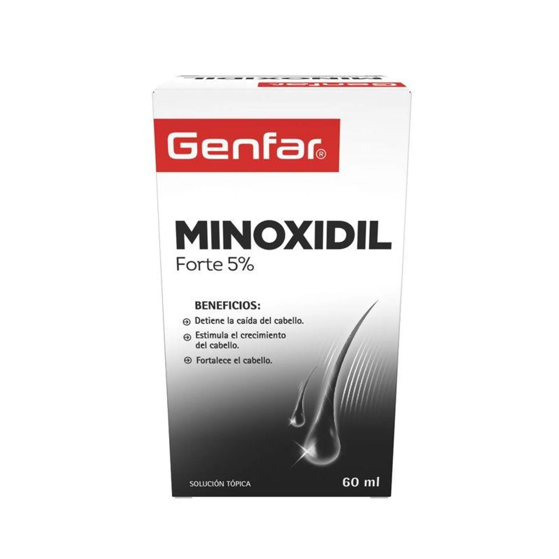 Minoxidil Forte Solucion Topica 5% Frasco X 60 Ml