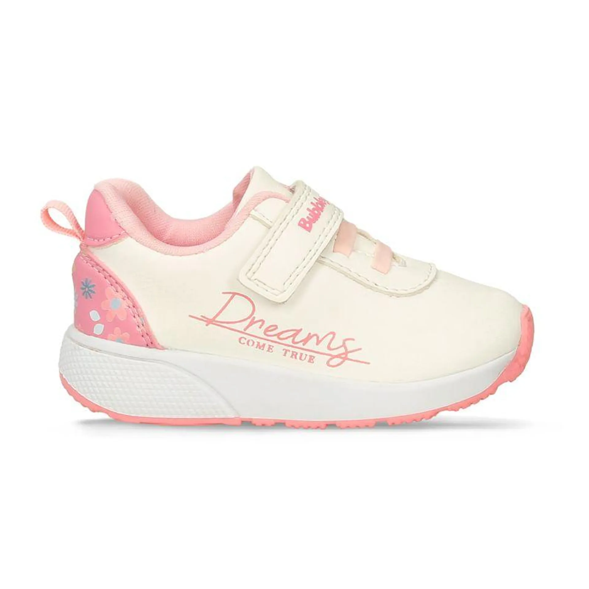 Tenis Casuales Beige-Rosado Bubblegummers Roela Niña