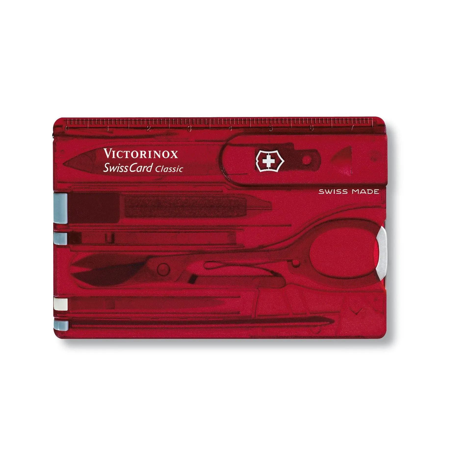 SWISSCARD CLASSIC VICTORINOX, ROJO TRANSLUCIDO 0.7100.T