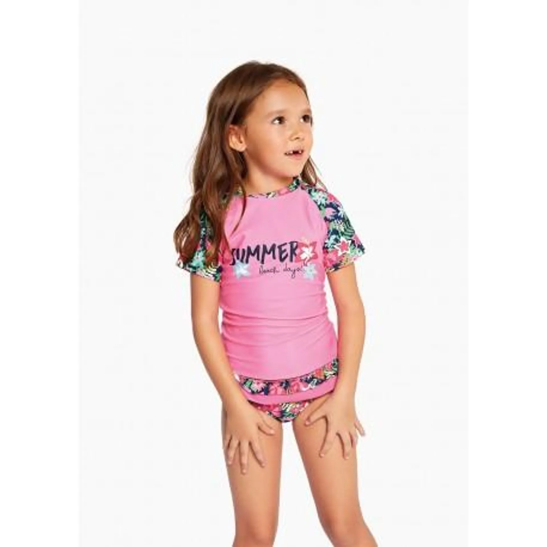 CAMISETA NIÑA FUCSIA CON PROTECCIÓN UV LOSAN REF. 016-1033AL