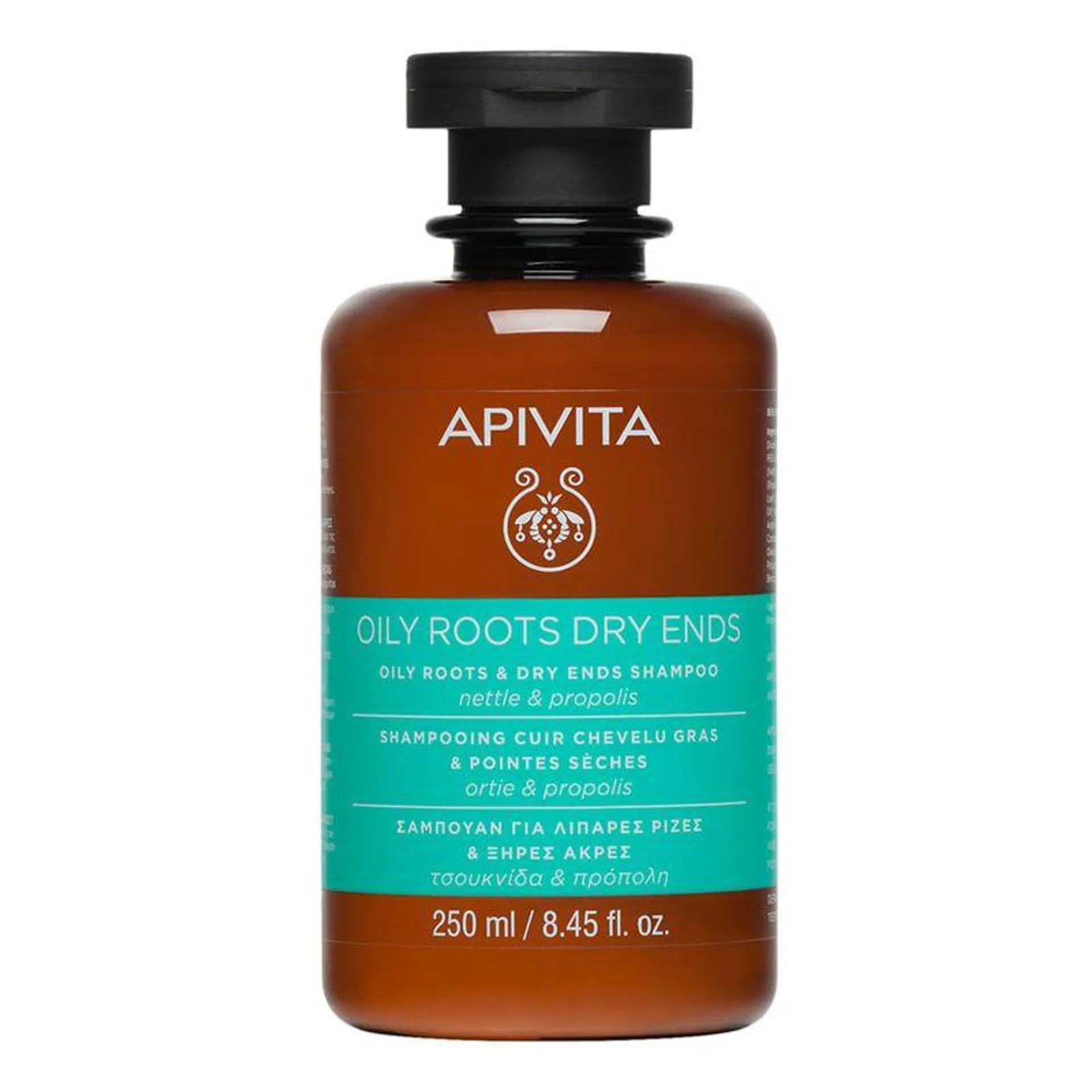 Shampoo Oily Roots & Dry Ends de Apivita para cabello graso y puntas secas