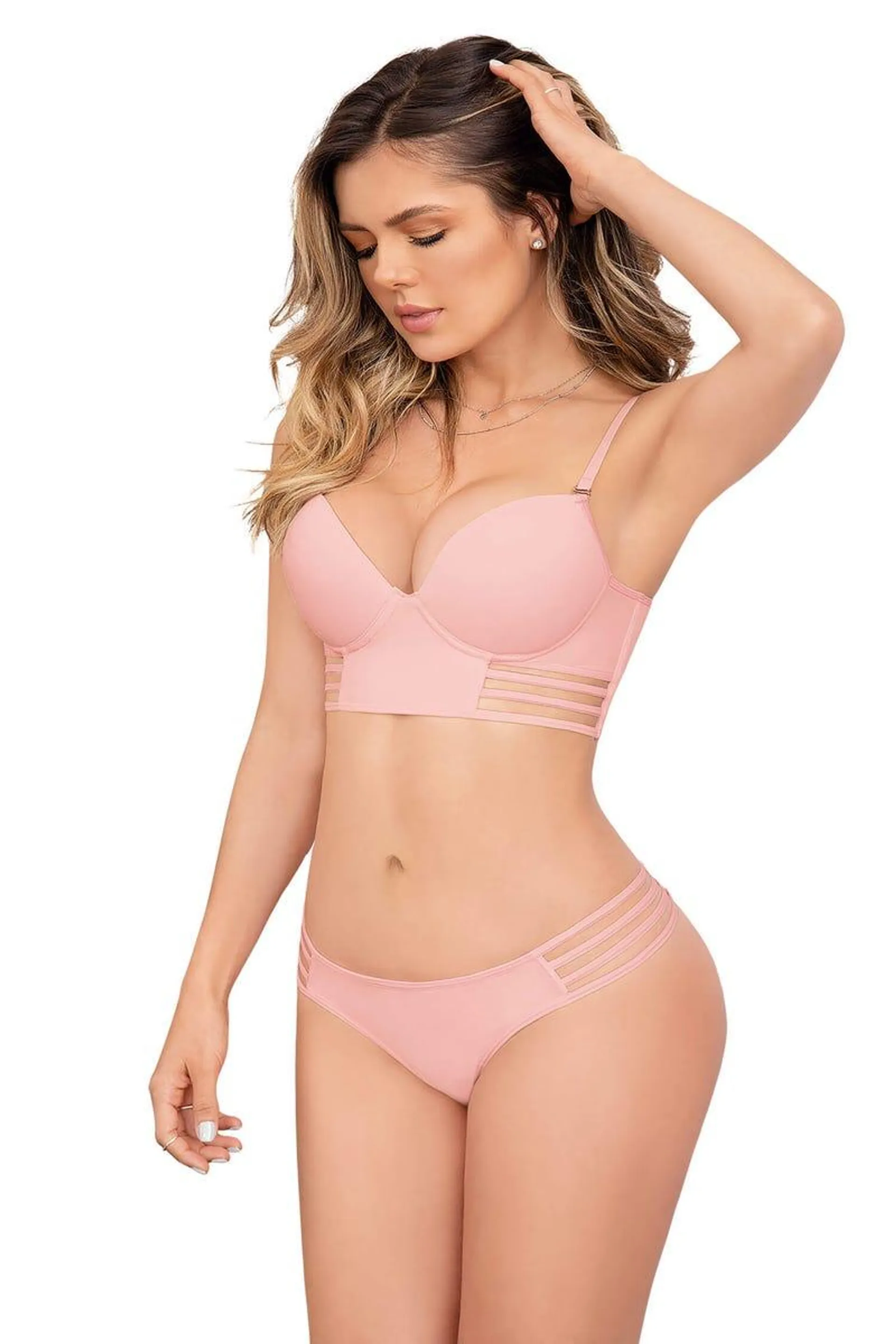 CONJUNTO X 2 -TANGA BRASILERA Rosado