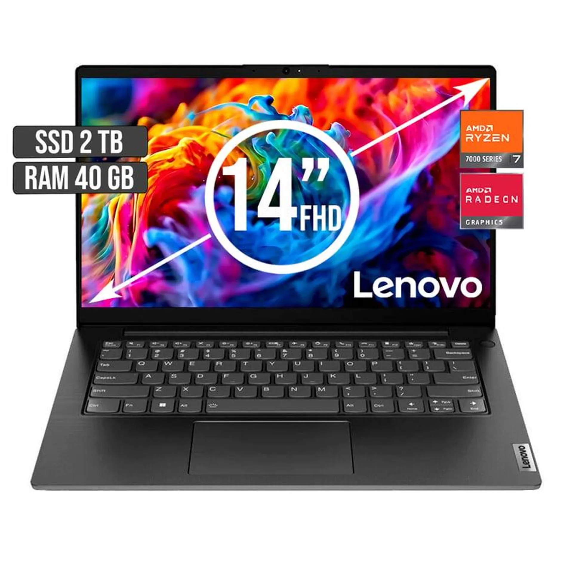 LENOVO IDEAPAD AMD RYZEN 7-5700u SSD 2TB RAM 36GB LED 14" FHD