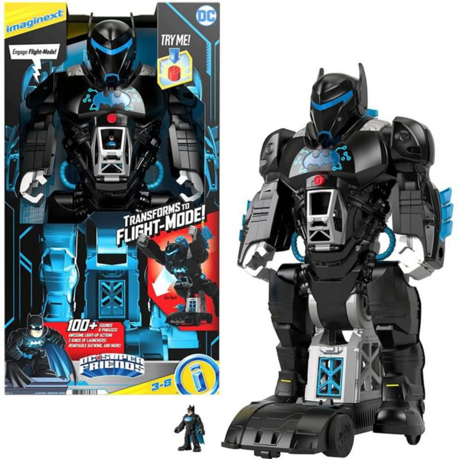 Juguete Robot Batman 60cm Bat-tech Transforme Bat Imaginext