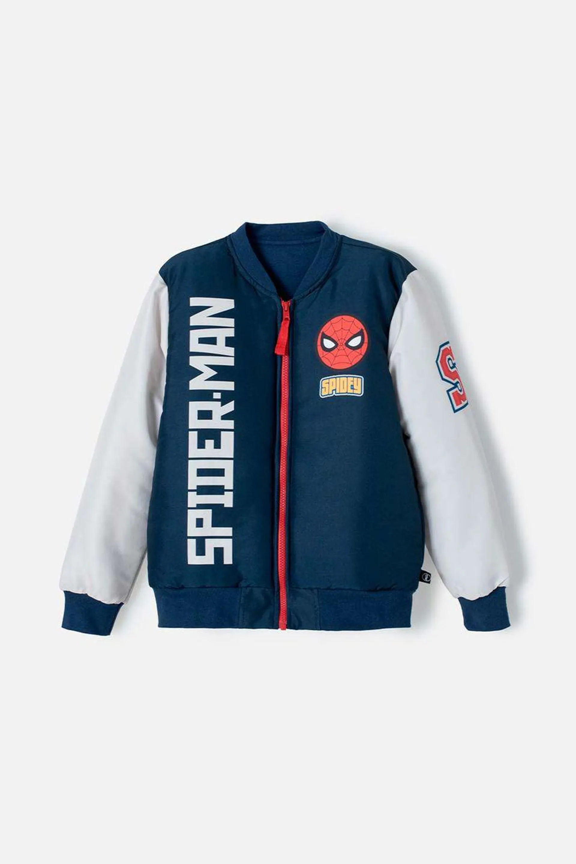 Chaqueta de Spiderman con cierre azul para niño