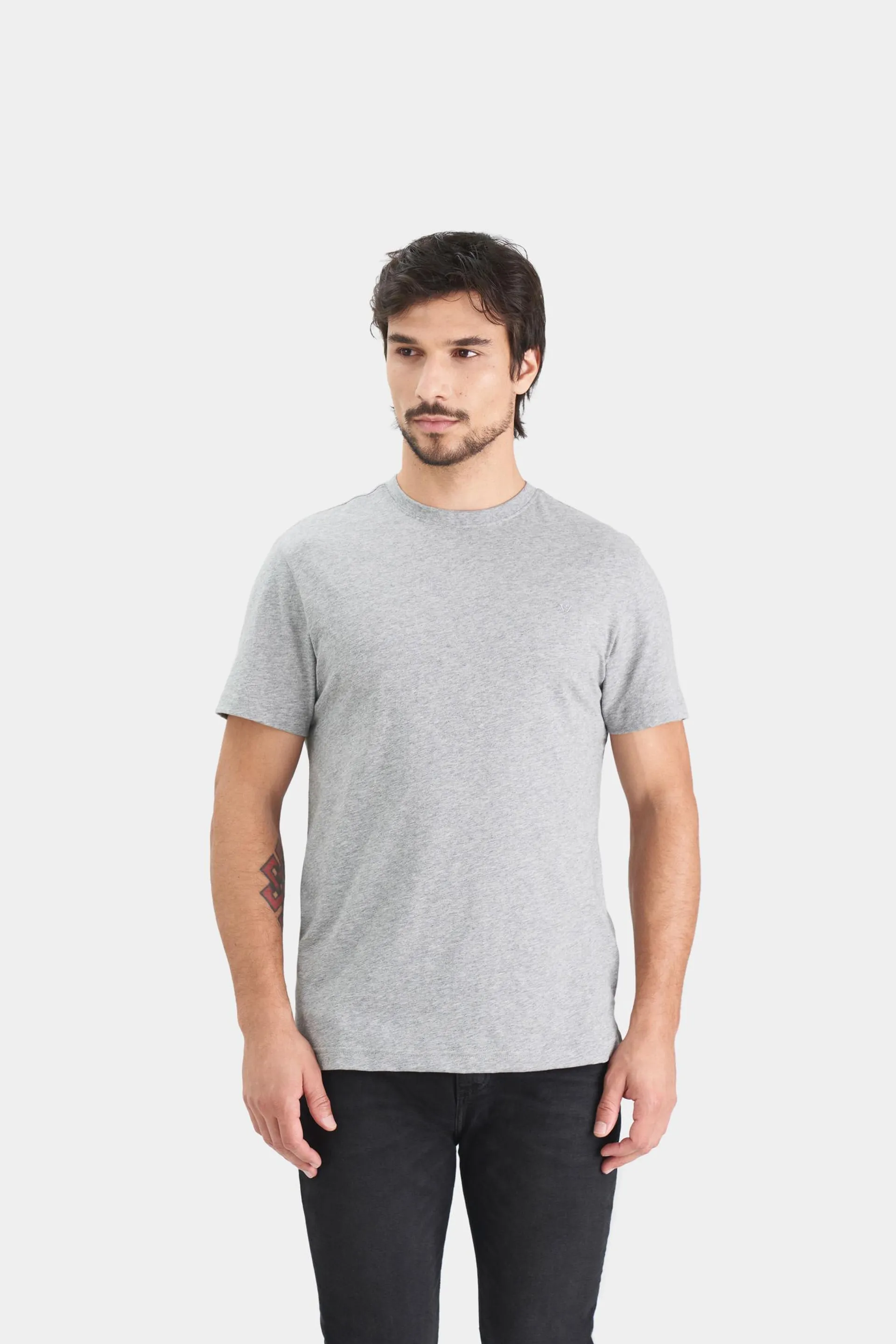 Camiseta perú cuello redondo para hombre basica jersey Gris