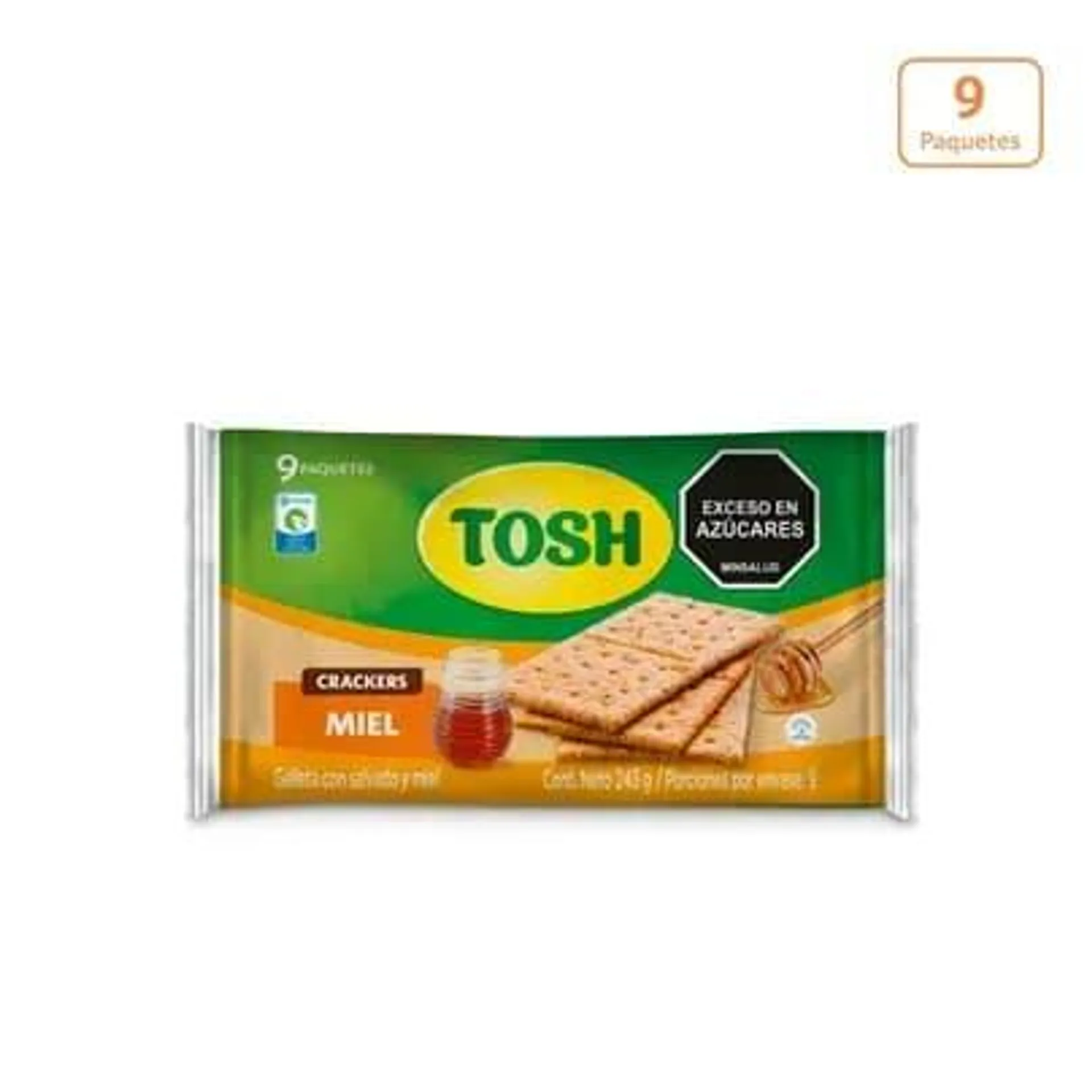 Galleta Tosh Miel Bolsa x 9 paquetes x243g