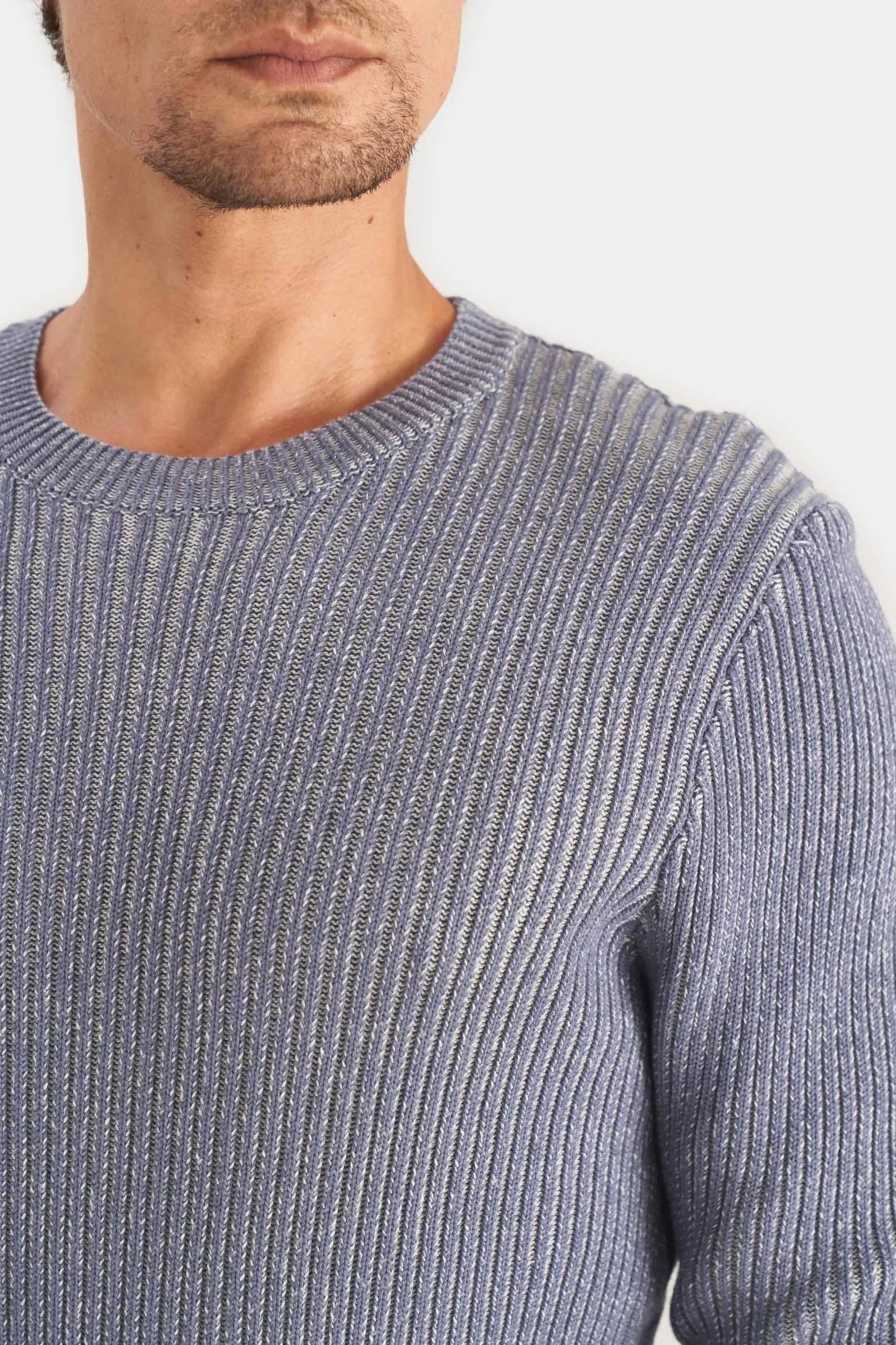 Sweater aurora semiajustado para hombre tejido en algodón