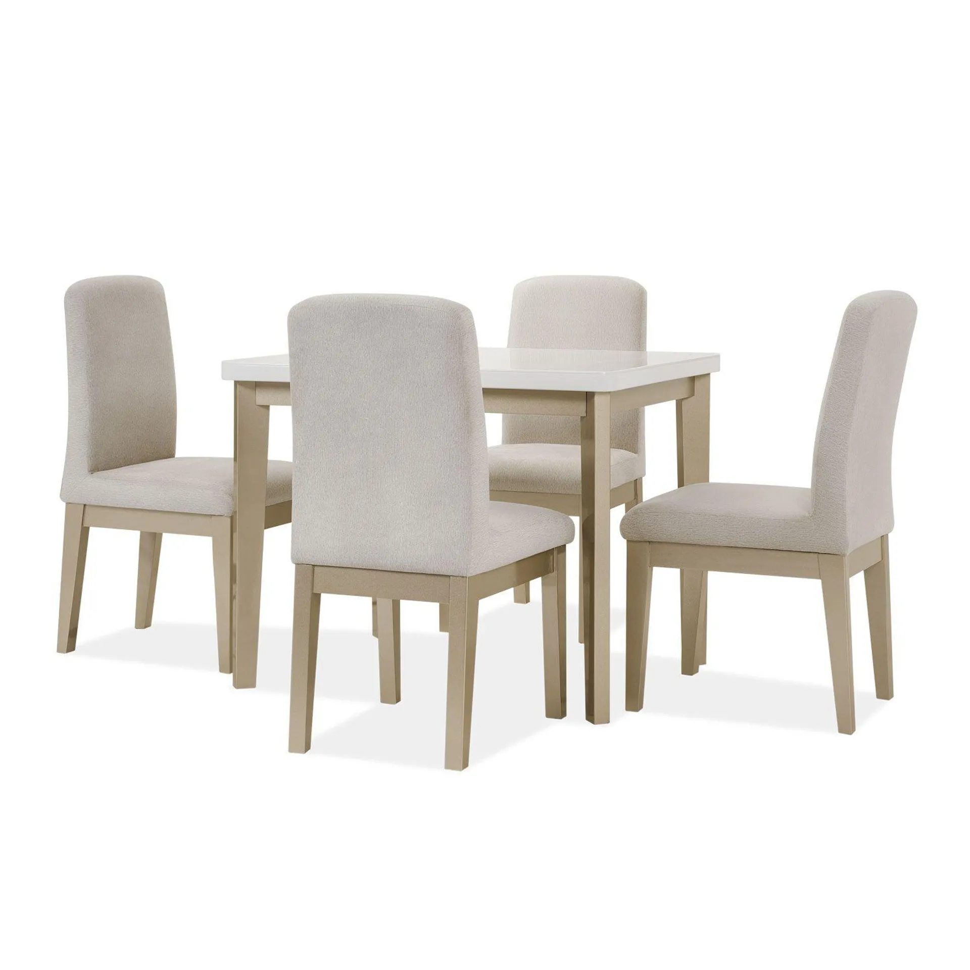 Comedor 4 Puestos Milu Velvet Suprema Sand,Champaña