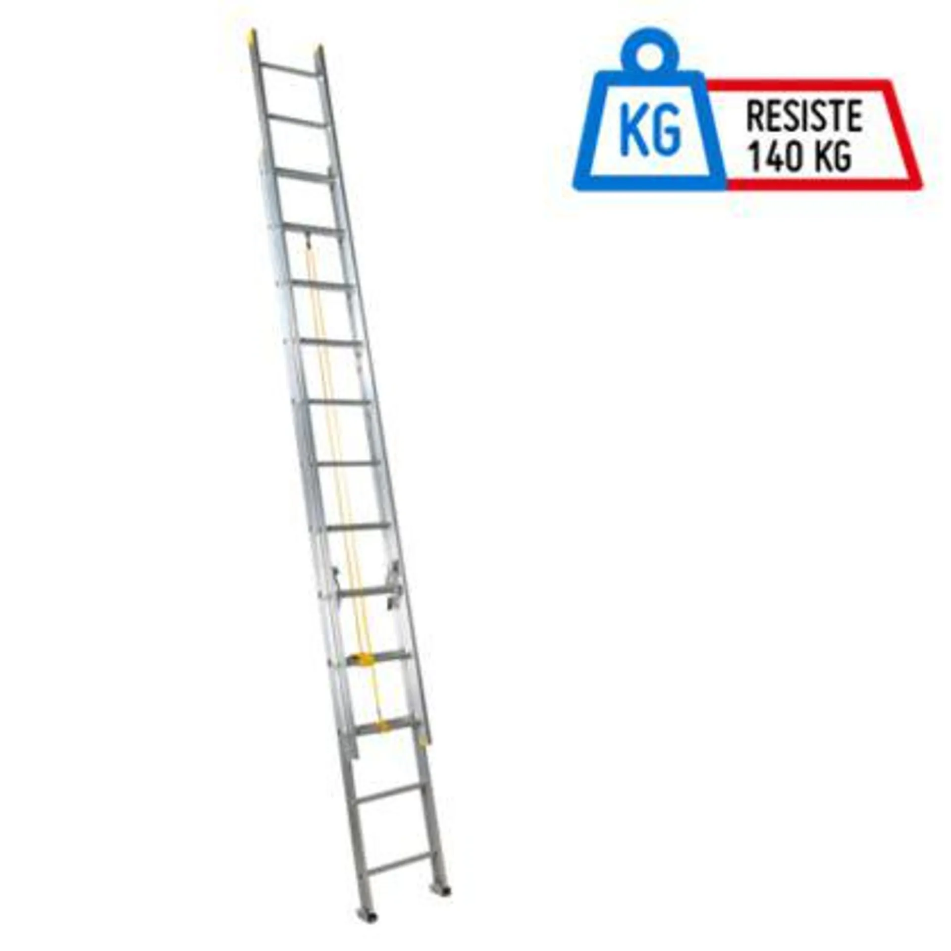 Escalera 7.32mt 24 Pasos Extensión Aluminio 136kg T1A