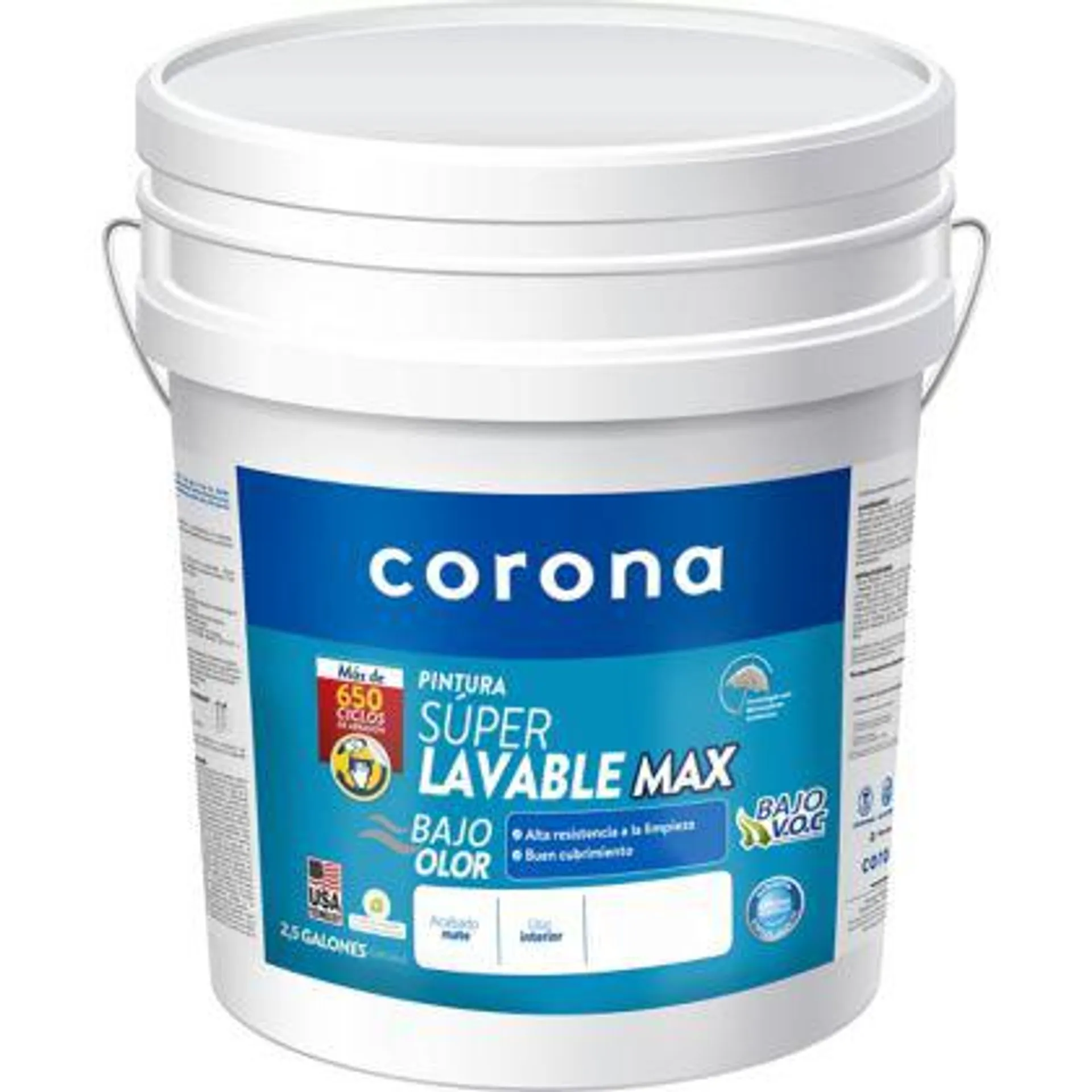 Pintura para Interior Súper Lavable Max Blanco 2.5 Galones