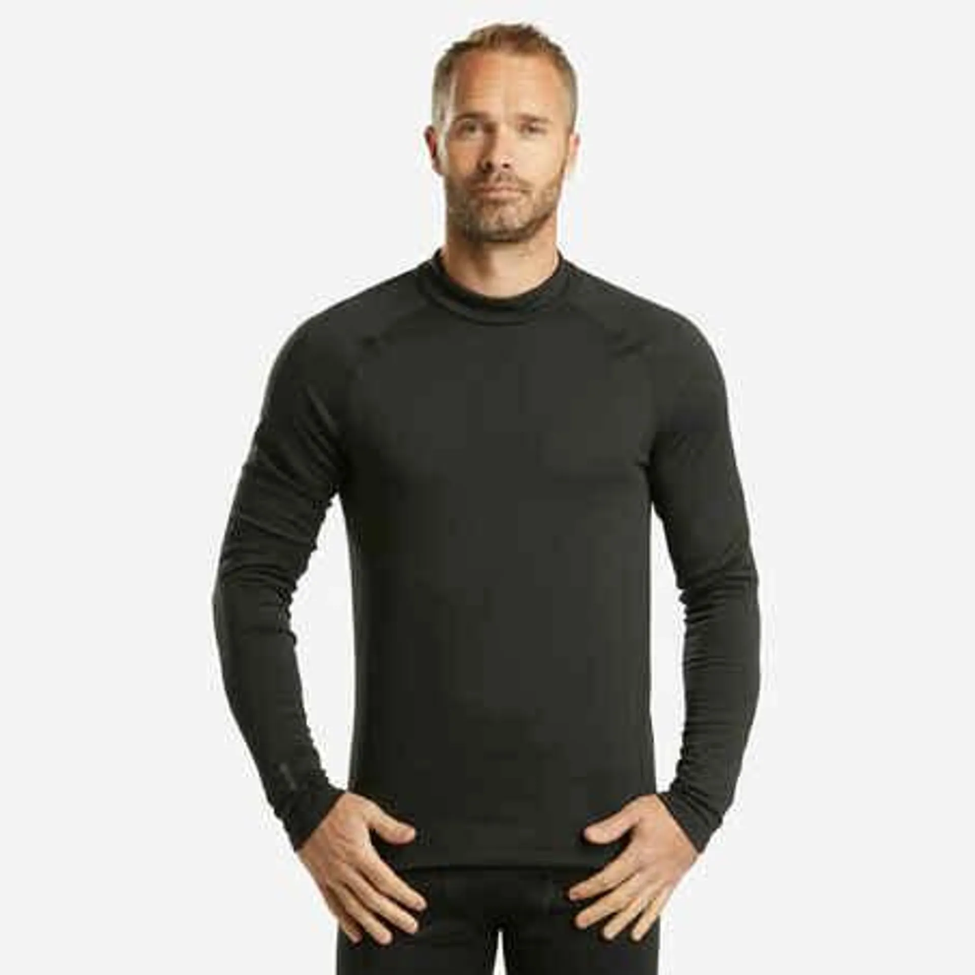 Camiseta térmica interior de esquí para Hombre Quechua BL500 negro