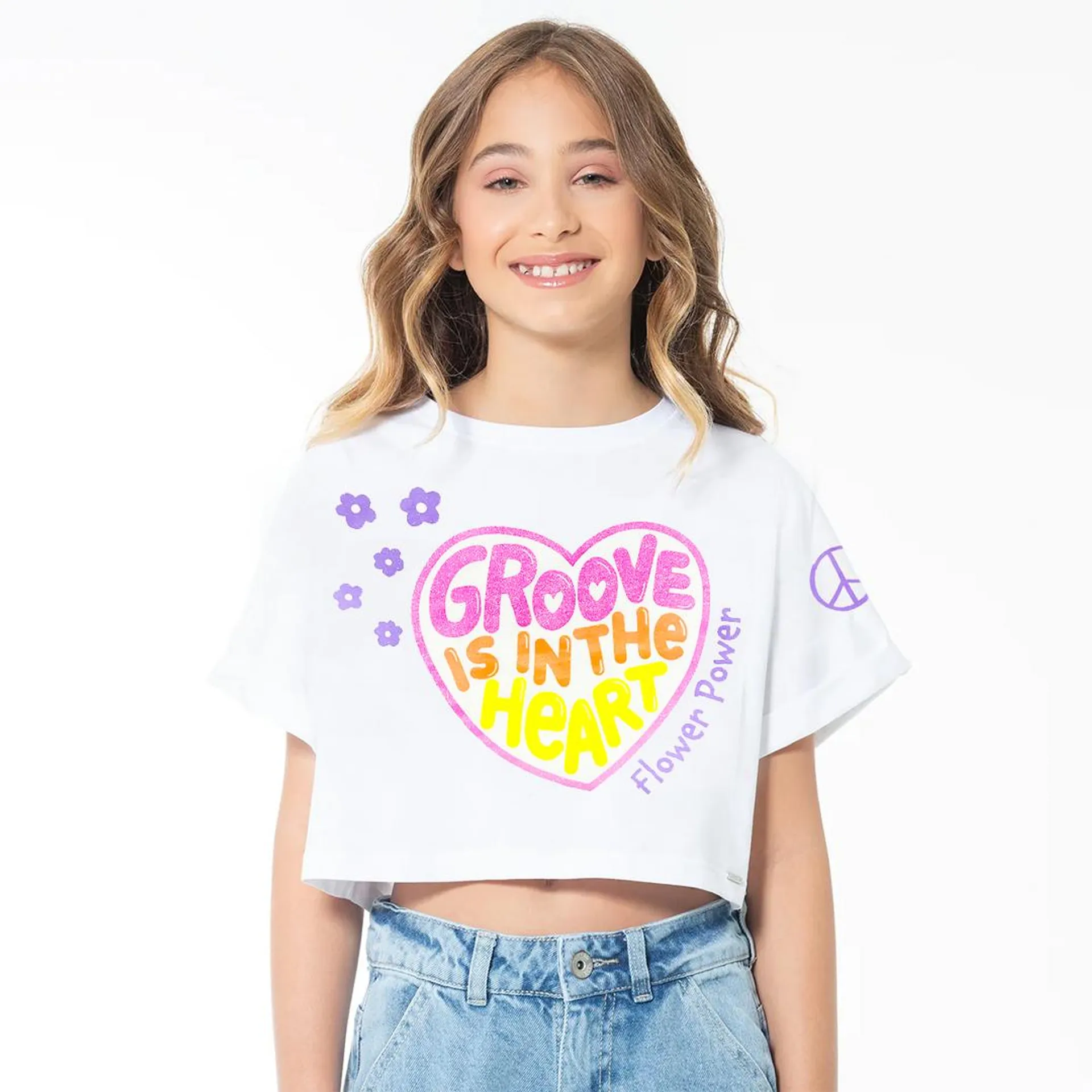 GROOVE IS IN THE HEART, CROPPED T-SHIRT FOR GIRLS