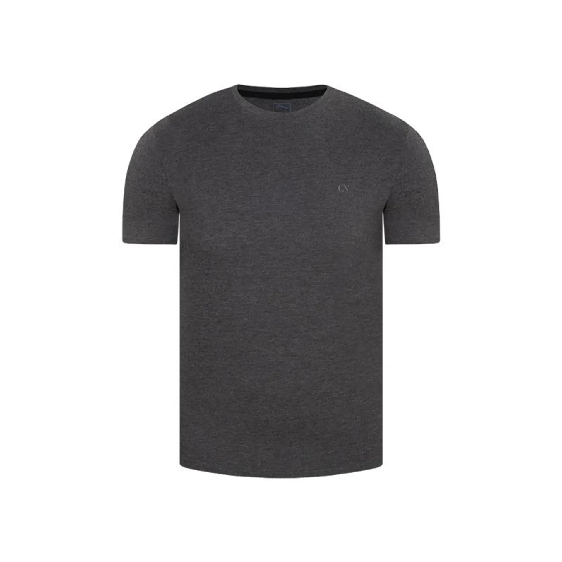 CAMISETA BÁSICA GRIS OSCURO MELANGE