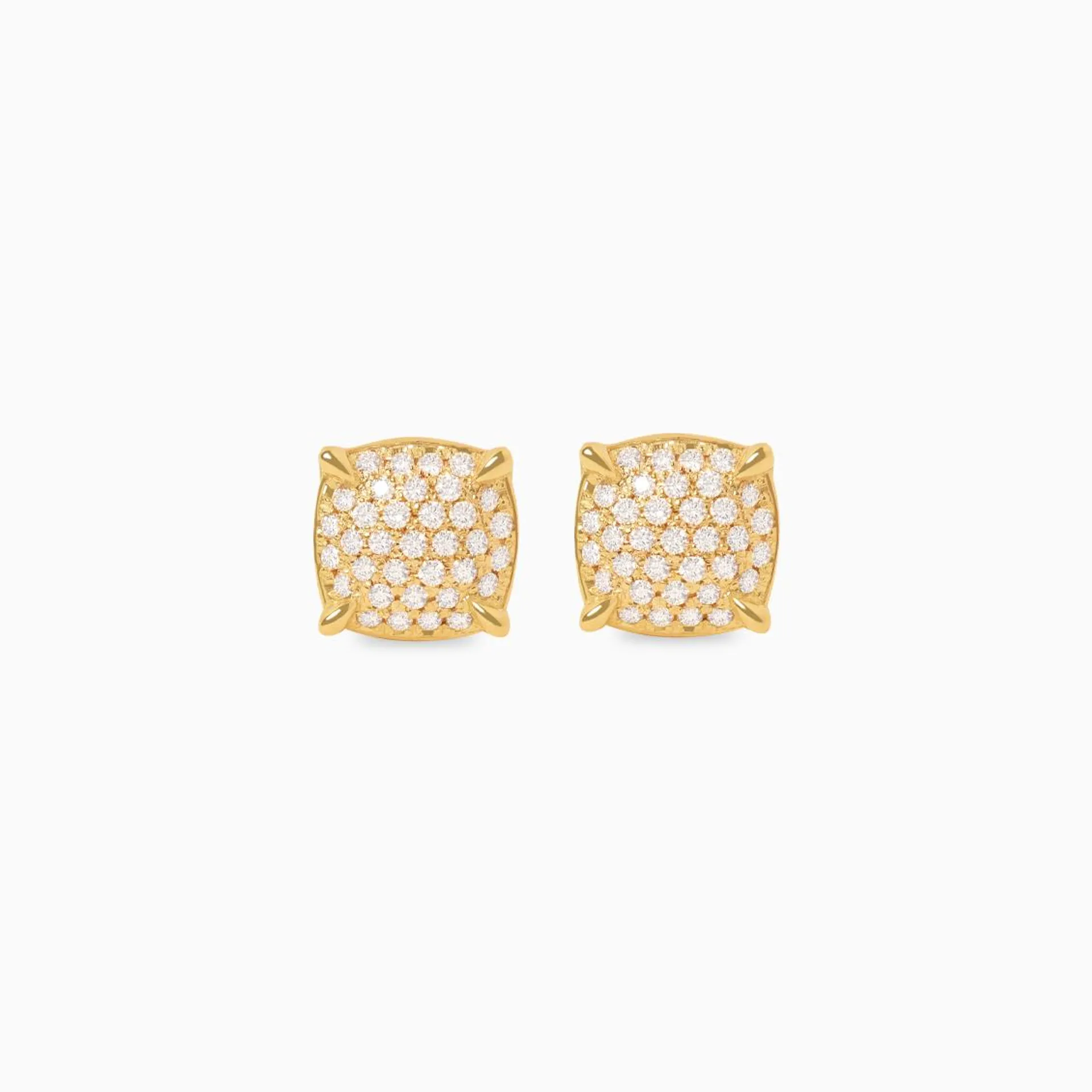 Aretes en oro amarillo de 18K con full brillantes pave