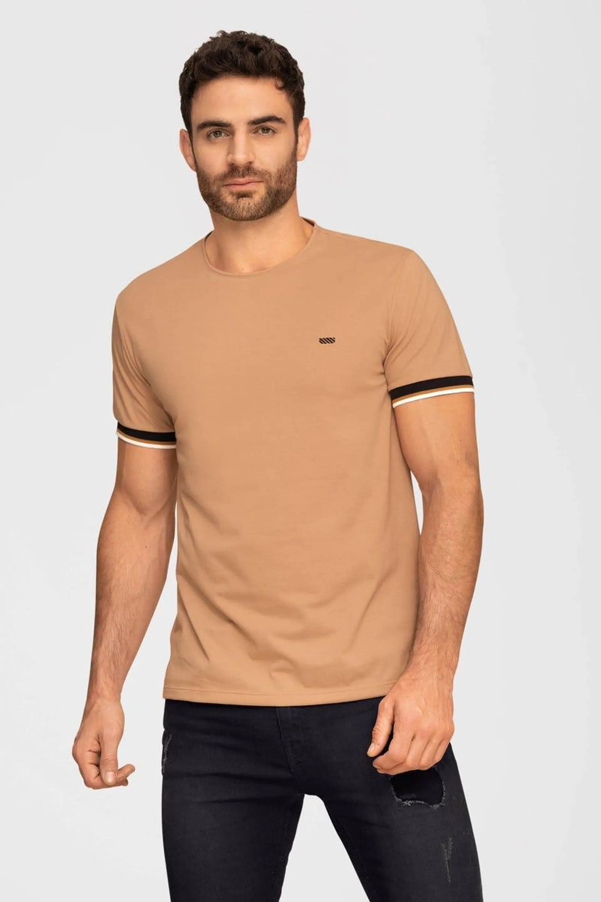 CAMISETA MANGA CORTA beige