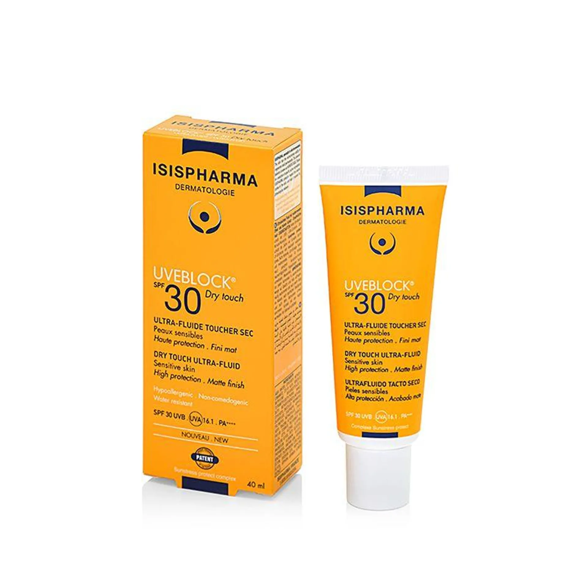 Protector Solar para Piel Grasa y Sensible Uveblock Dry Touch Spf 30 40Ml