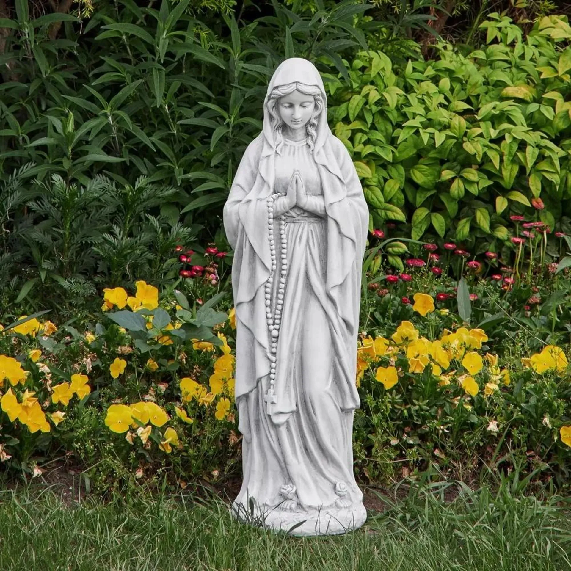 Virgin Mary Praying Statue 29.9 Inch Tall Outdoor Garden Religious Decorations Statue Clearance for Home Yard Patio Lawn Hallway