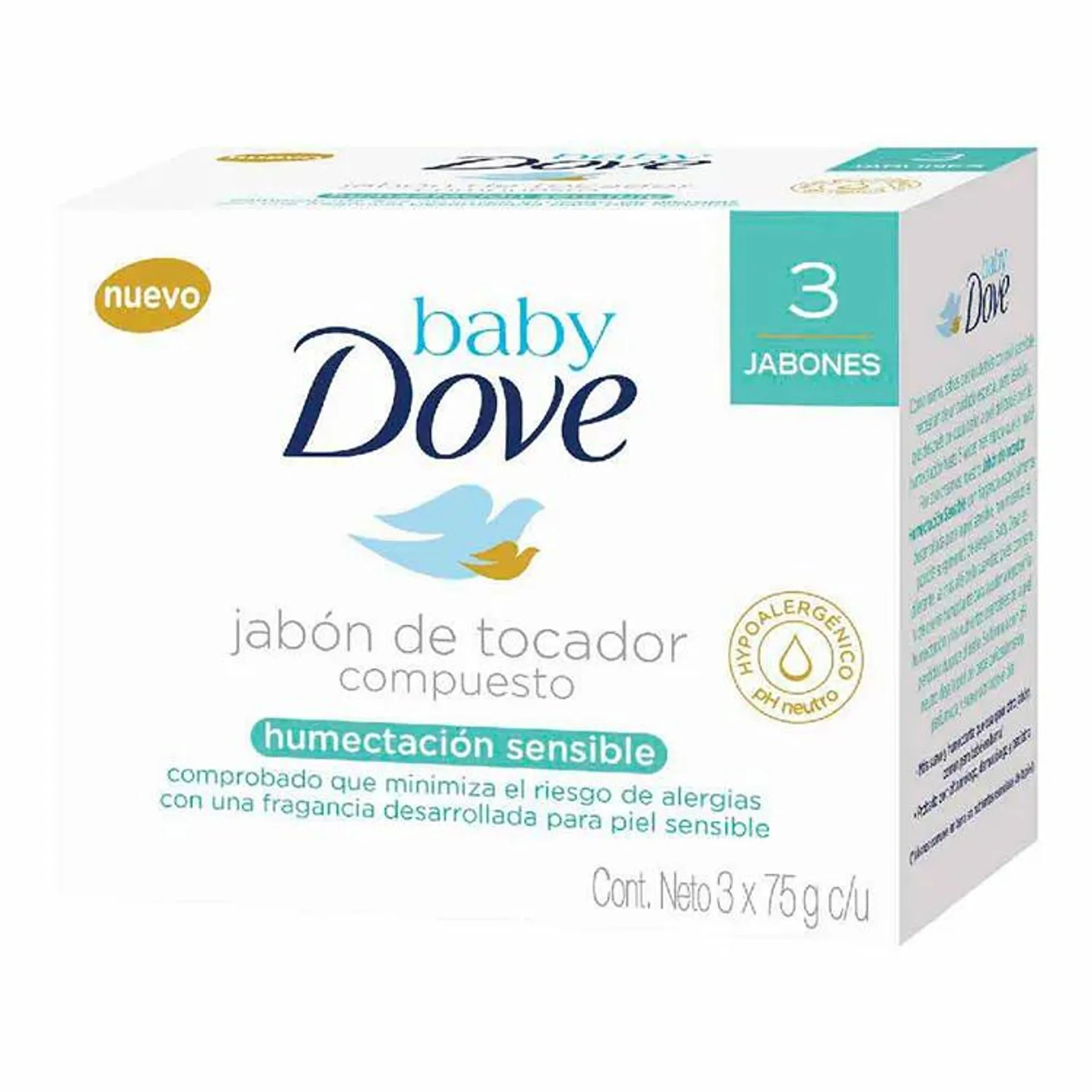 JABON DOVE BABY HUMECTANTE SENSIBLE X 3 UND