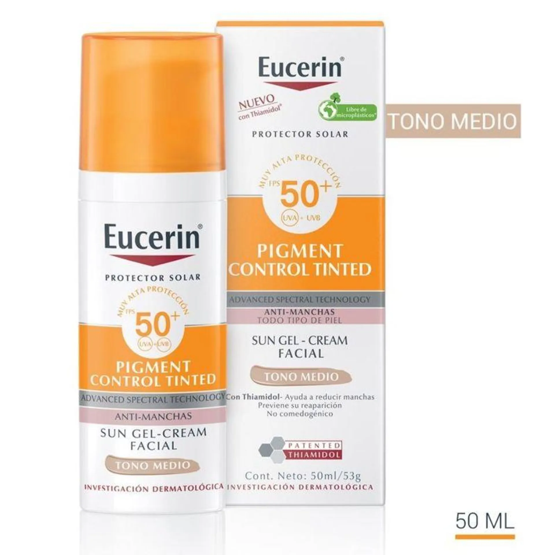 Protector Solar Eucerin Pigmento Tono Medio Fps50 X 50ml