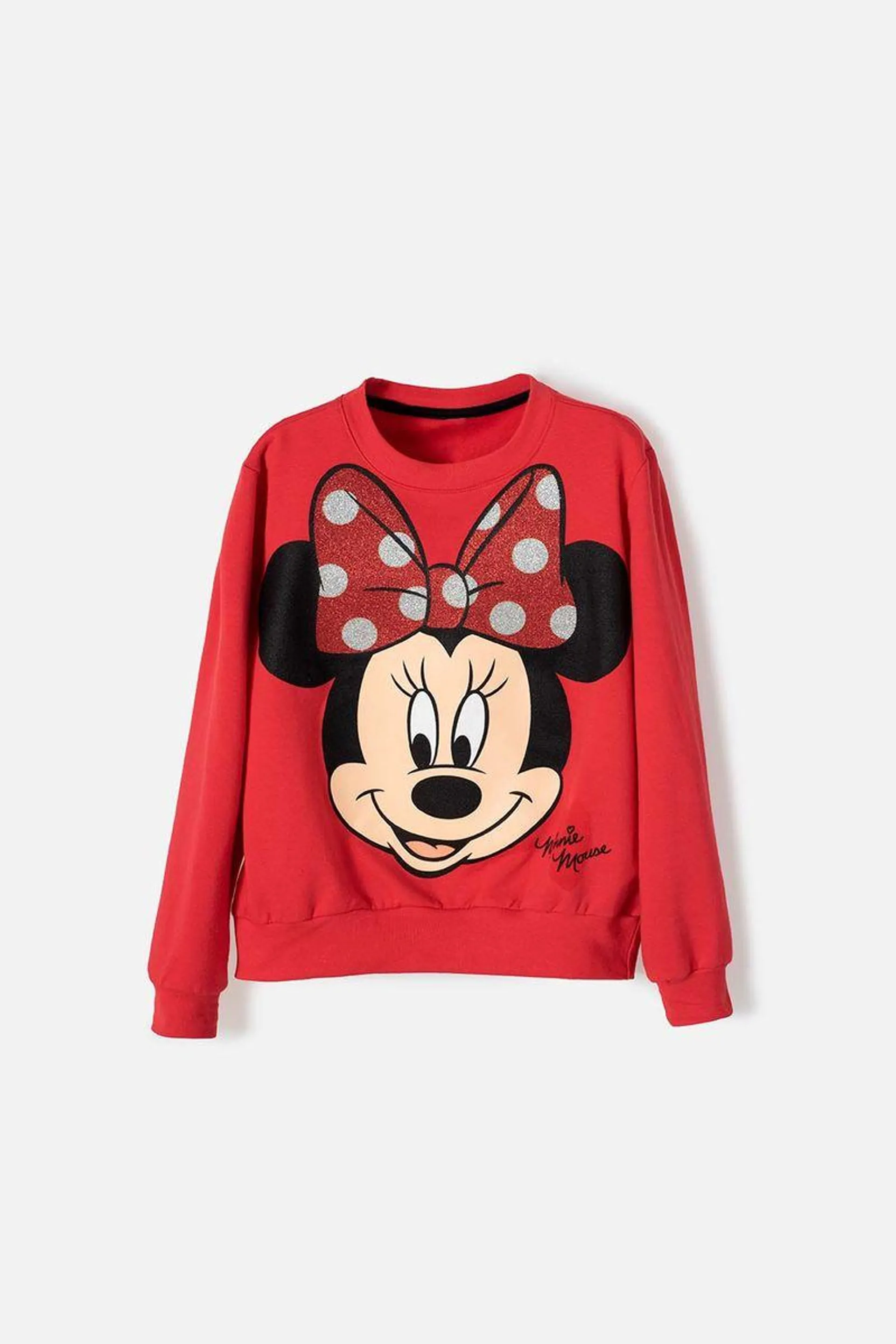 Buzo de Minnie estampado rojo para niña