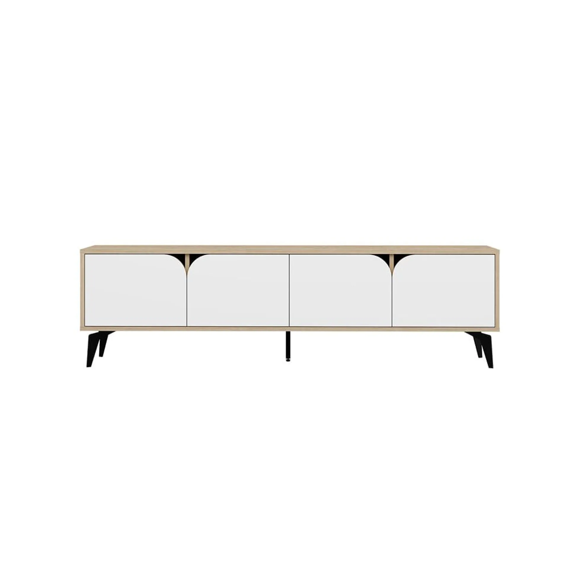 Carro Tv Dublin Melanina Natural/Blanco Hasta 65"