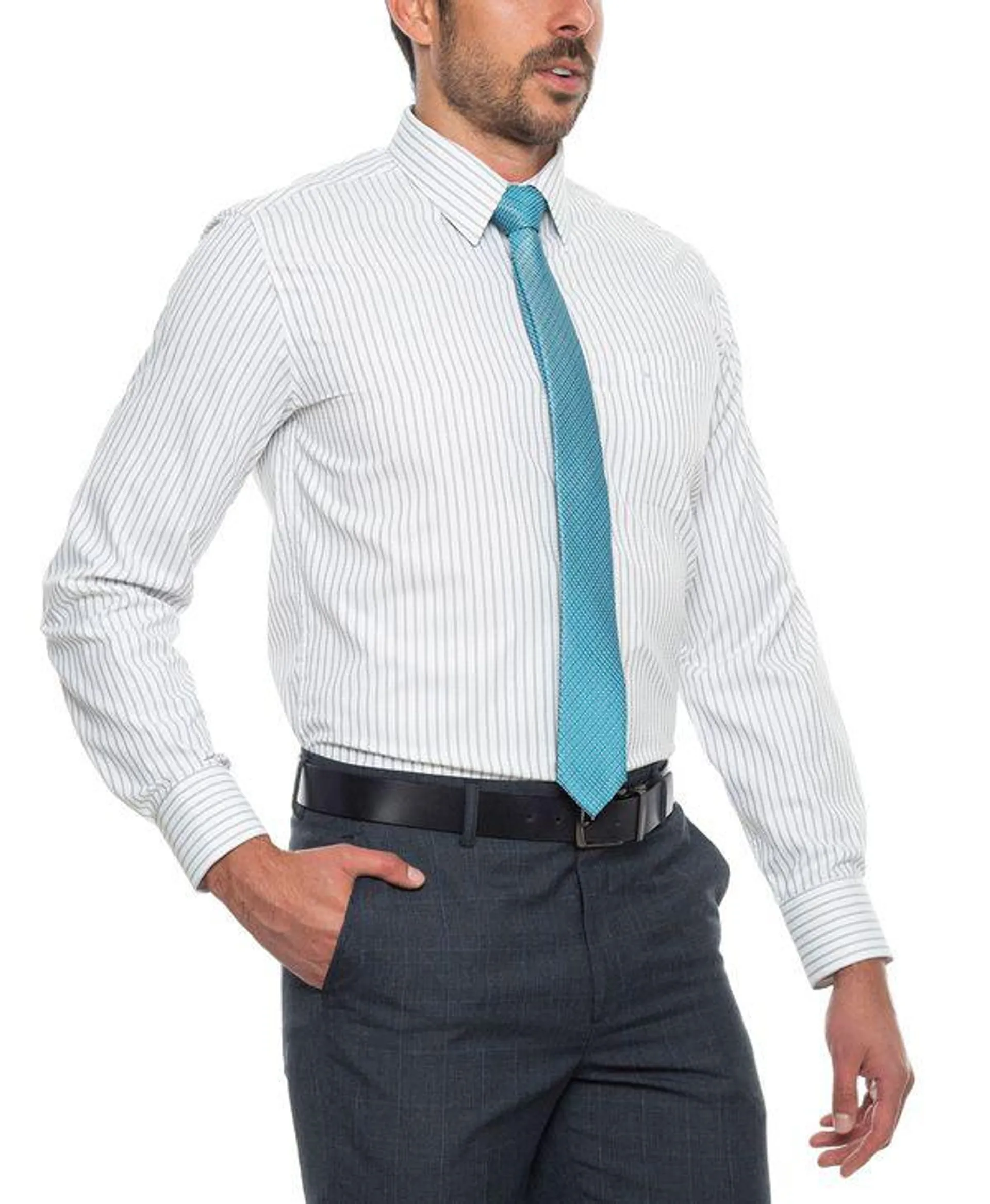 Camisa Formal Cliffe con Rayas de 3 Colores