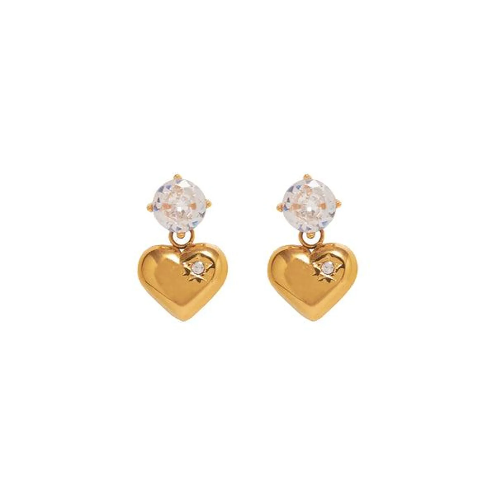 Aretes Brillante y Corazon