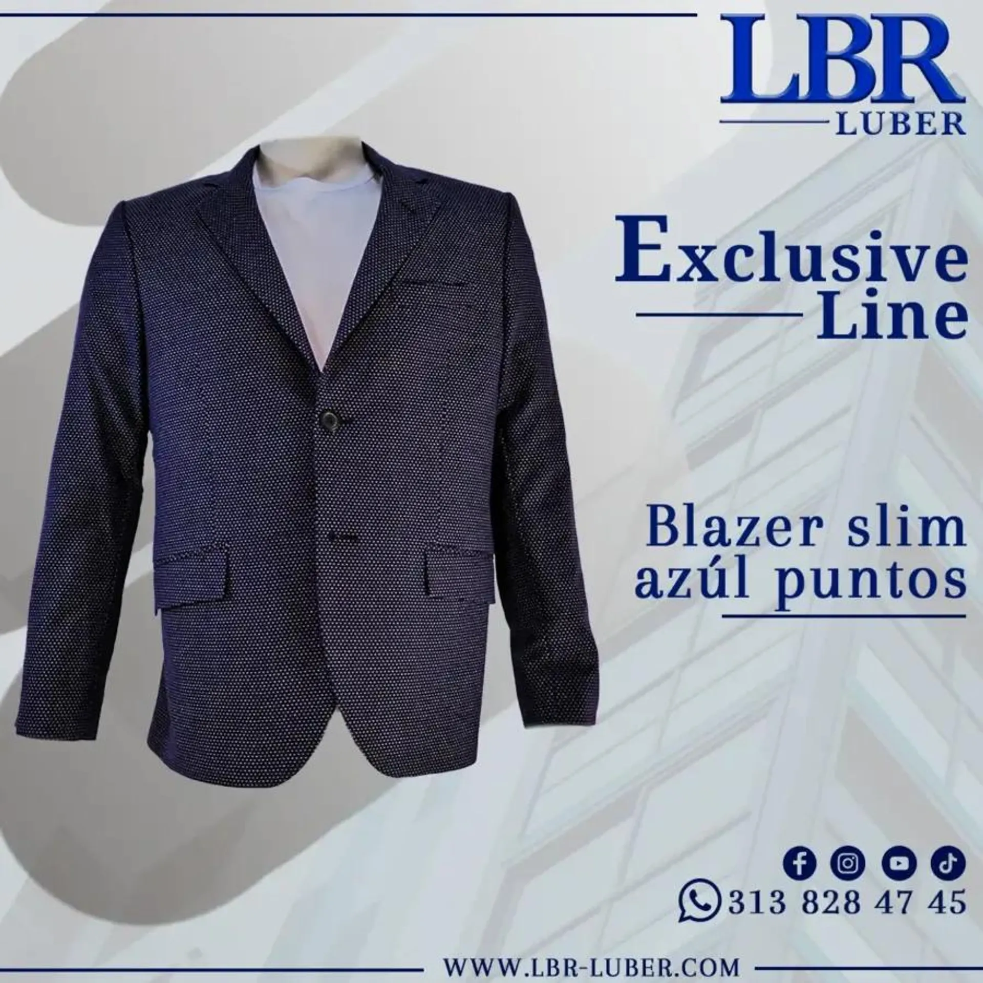 Blazer Slim Azul Puntos