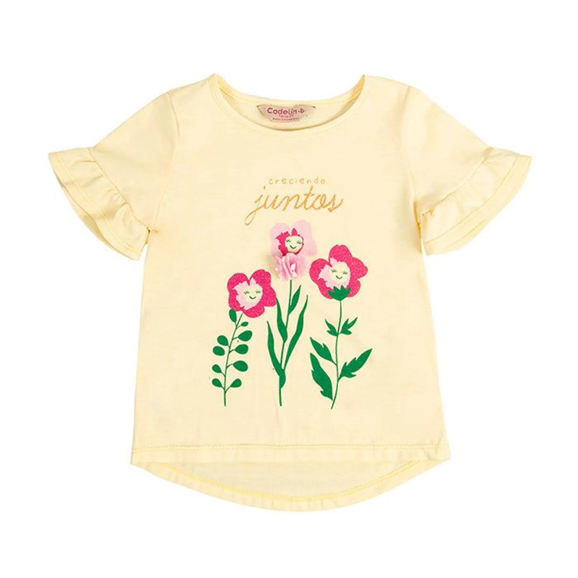 Camiseta Dalia amarillo claro manga corta para bebé niña