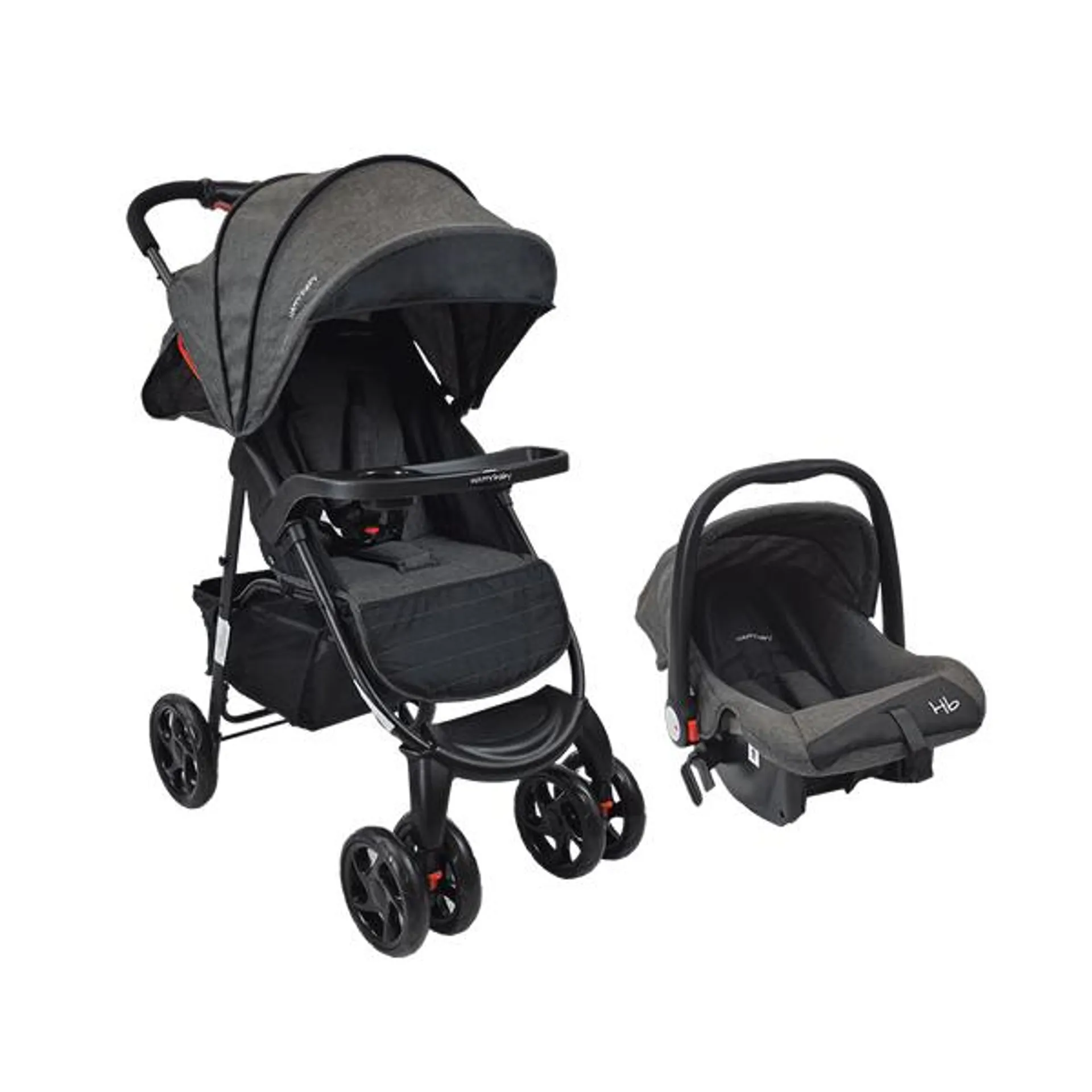 Coche Travel System para Bebé Fast Ts con Portabebé Gris - Happy Baby