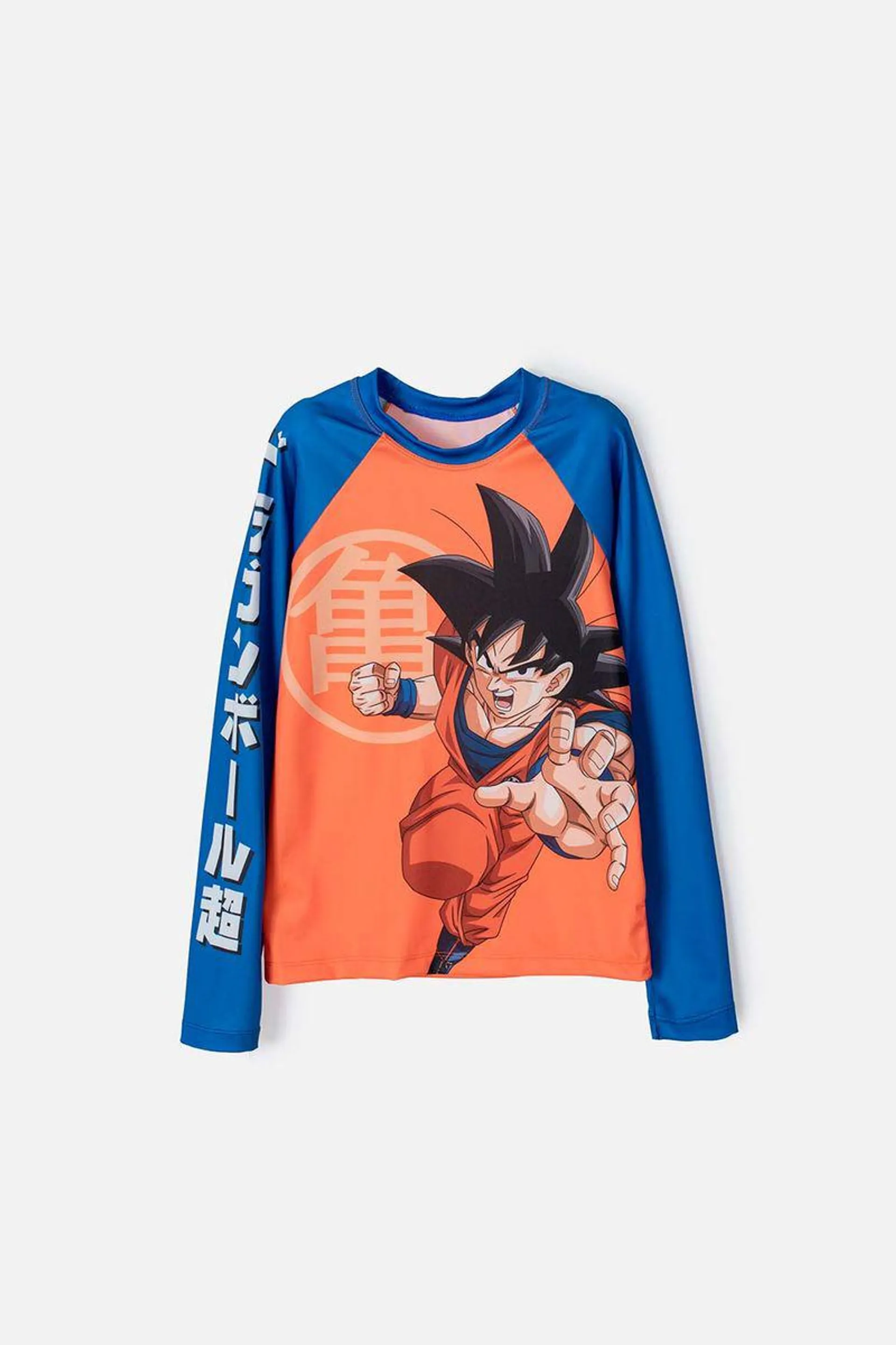 Camiseta de baño para niño, manga larga naranja/azul de Dragon Ball