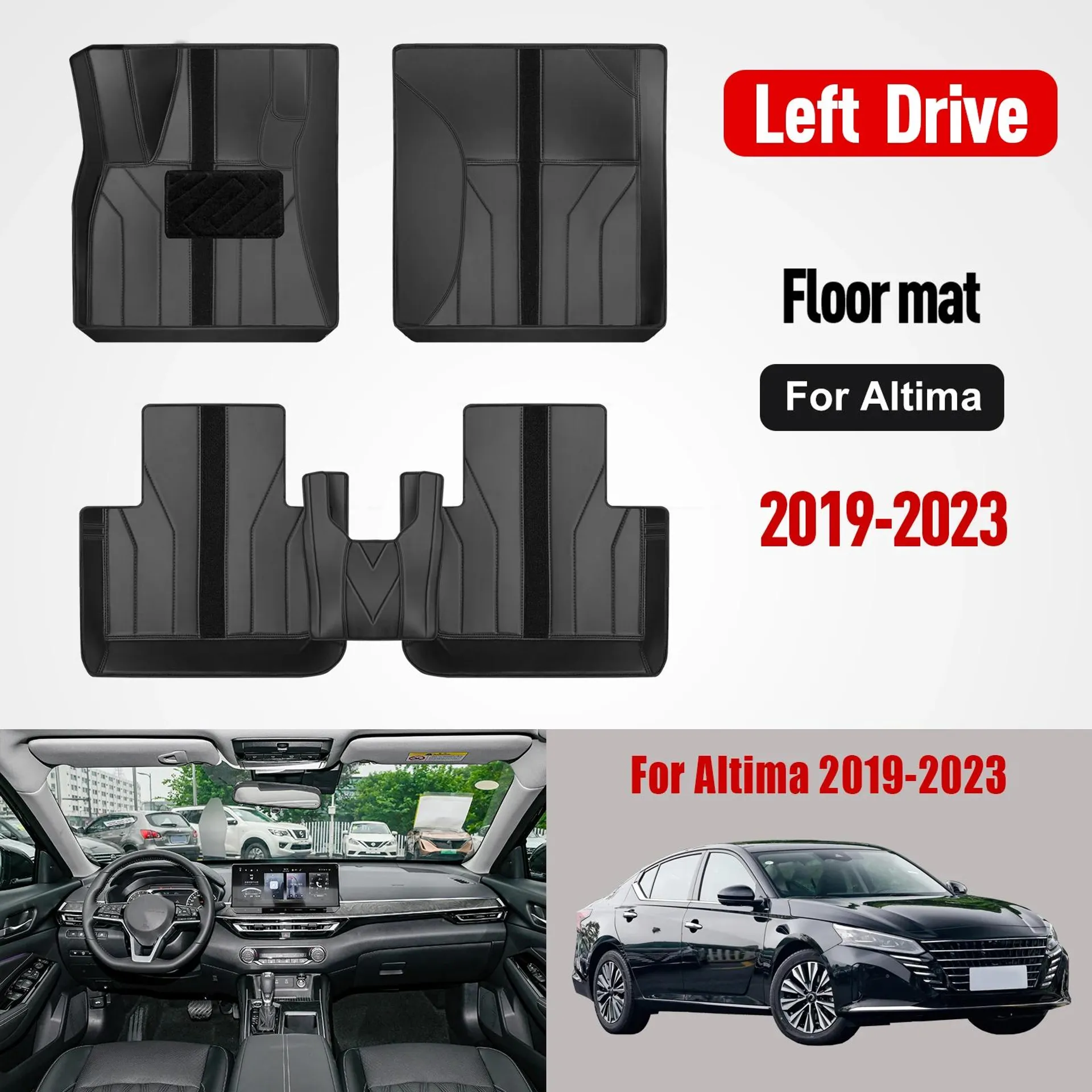 Custom PU leather Car Floor Mats For Nissan Altima 2019-2023Non-Slip Durable Car Carpet Easy Clean and Wear-Resistant Floor Mat