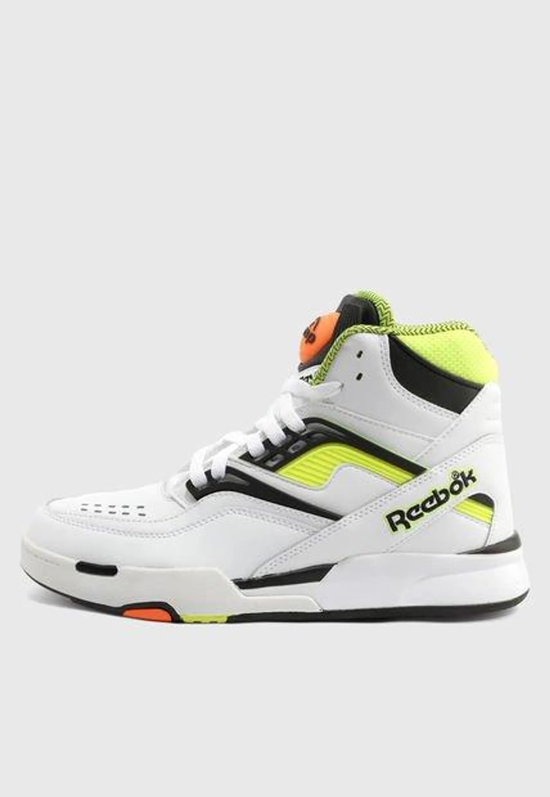 Tenis Lifestyle Blanco-Negro-Amarillo Neón Reebok Pump Twilight Zone