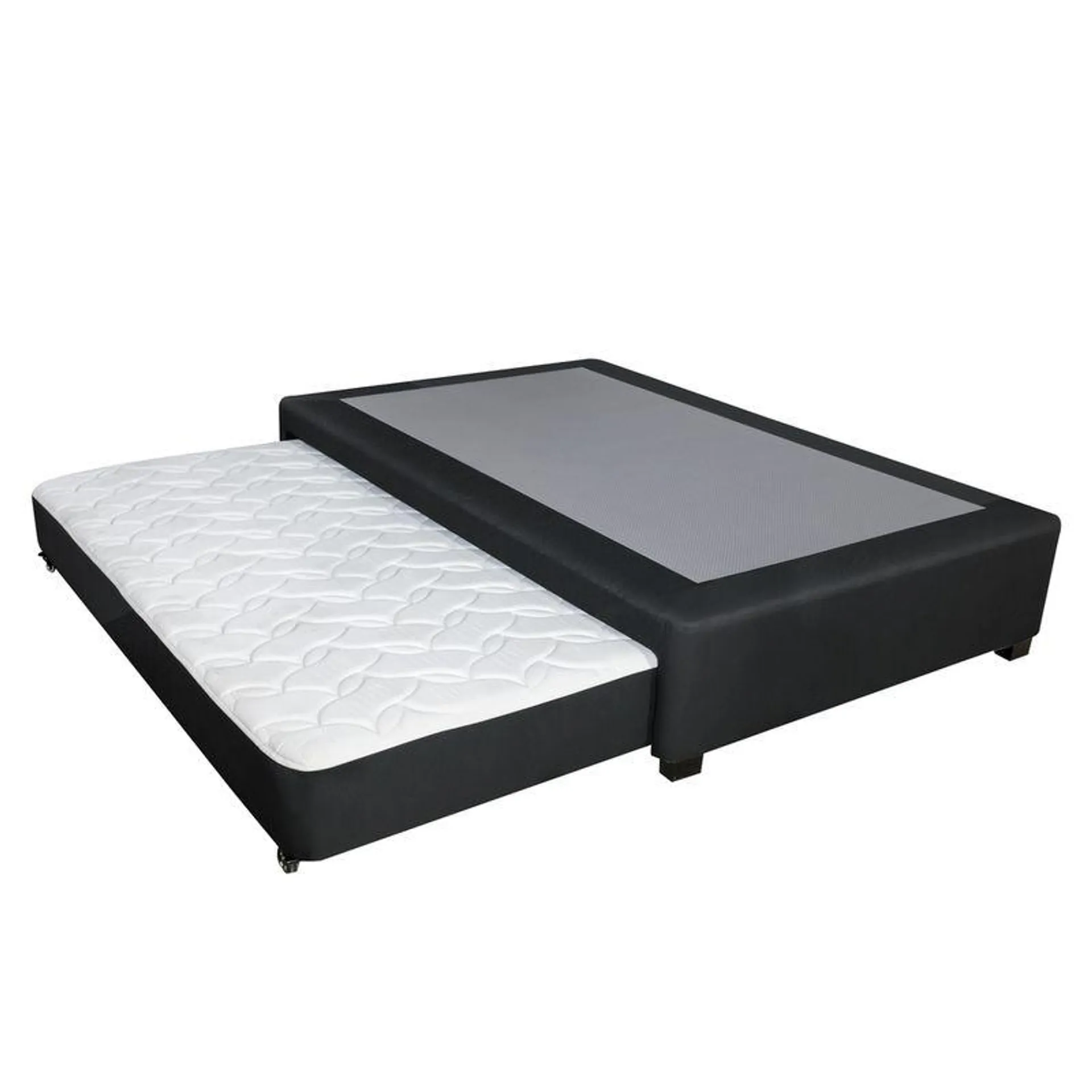 Cama Tarima Acolchada 100×190 Tipo Cuero Negro