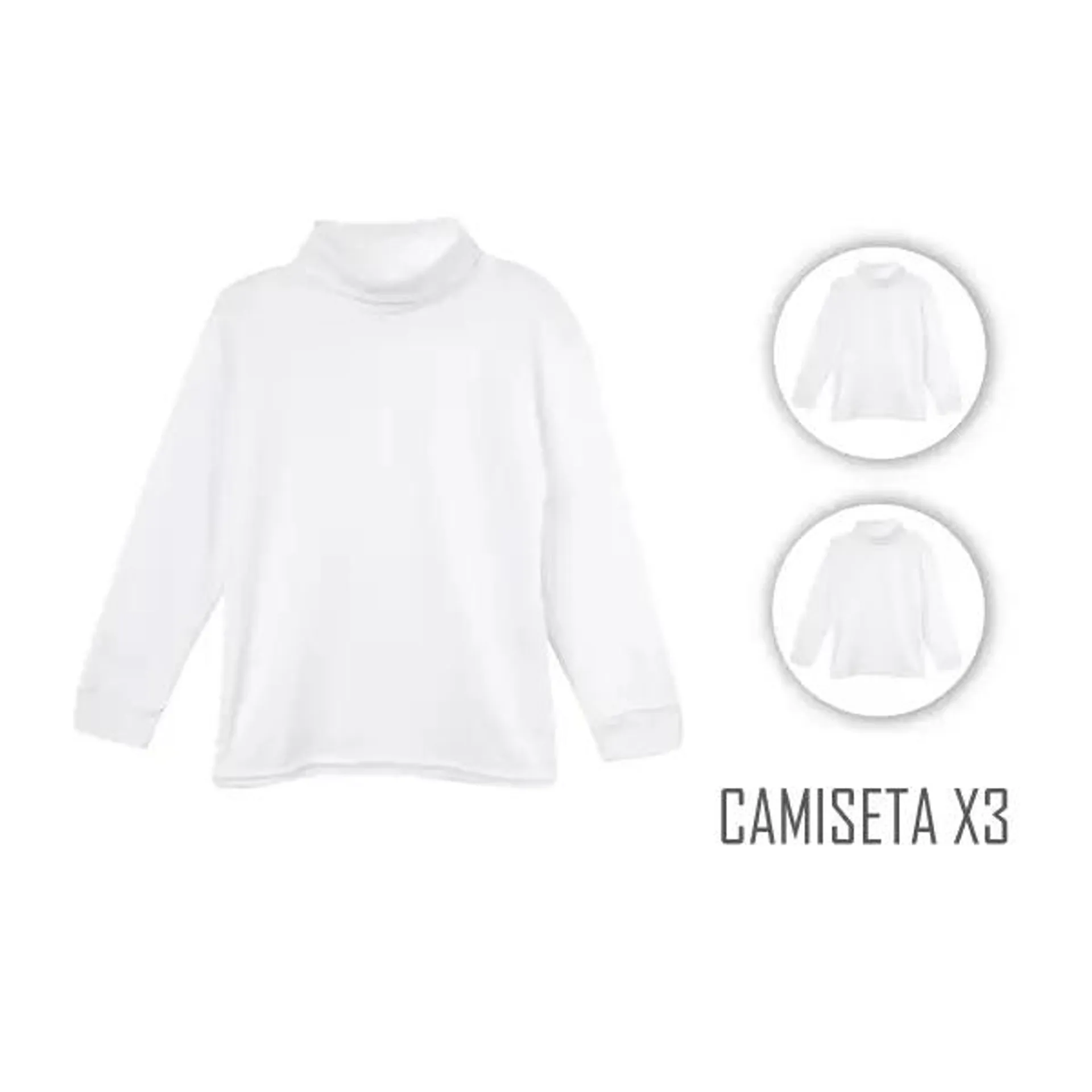 Combo X3 Camiseta Junior Unisex Cuello Tortuga