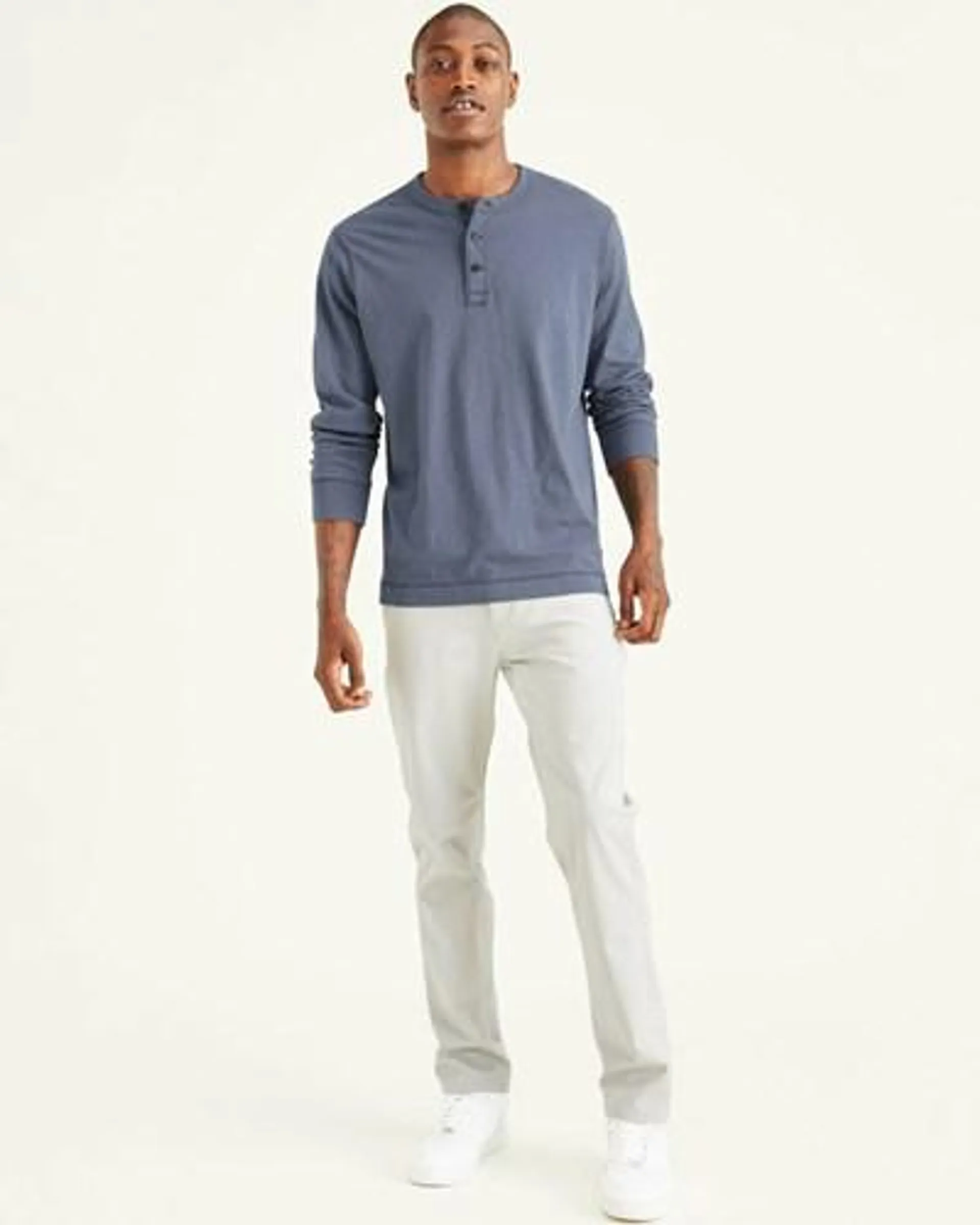 Camisas Dockers Henley,Regular Fit Hombre Azules | ITBAU0582