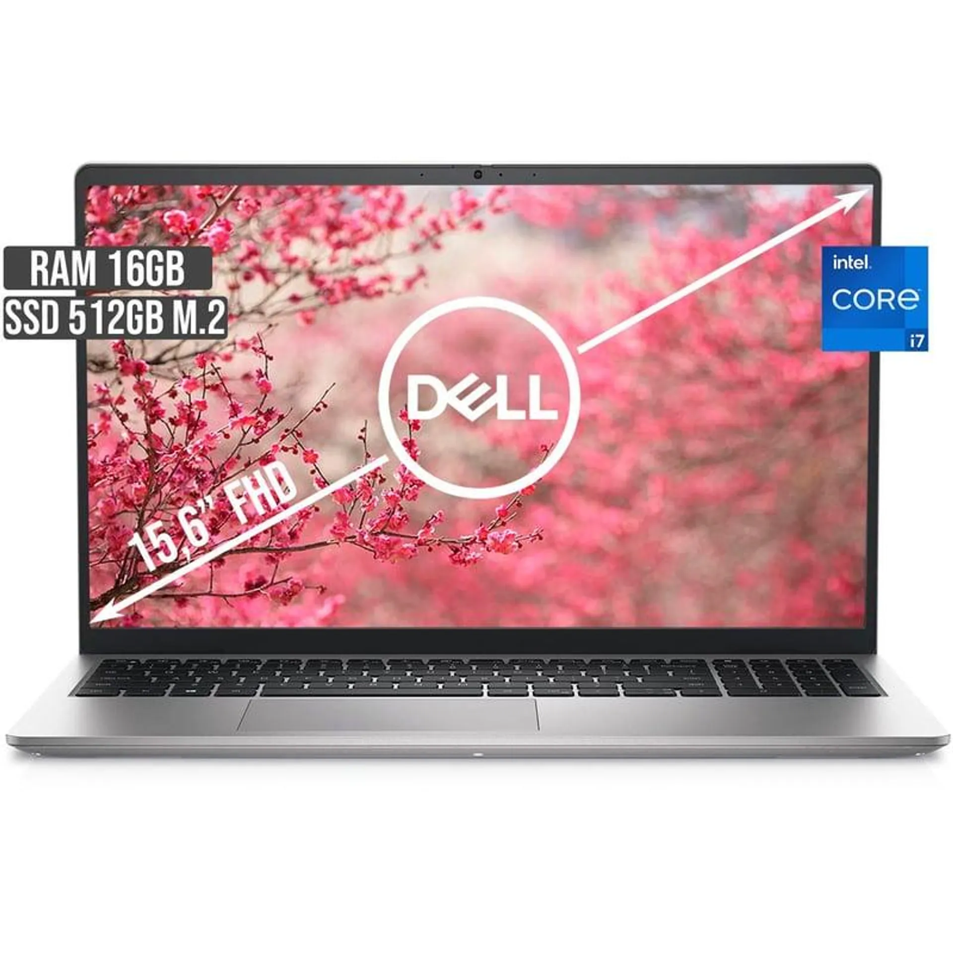 PORTATIL DELL INTEL CORE I7-1255U SSD 512GB RAM 16GB LED 15,6 FHD PLATA