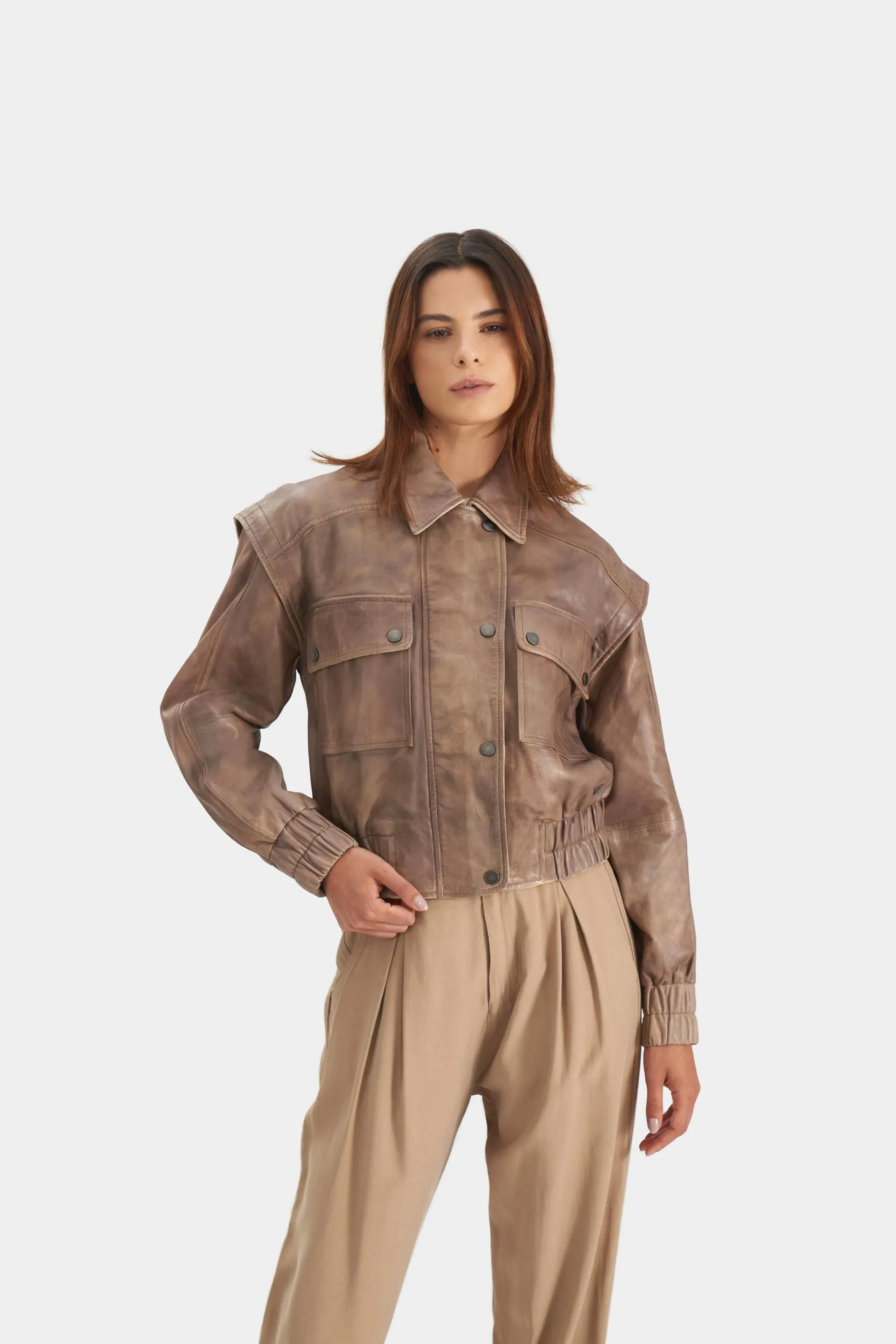 Chaqueta sahara para mujer mangas removibles