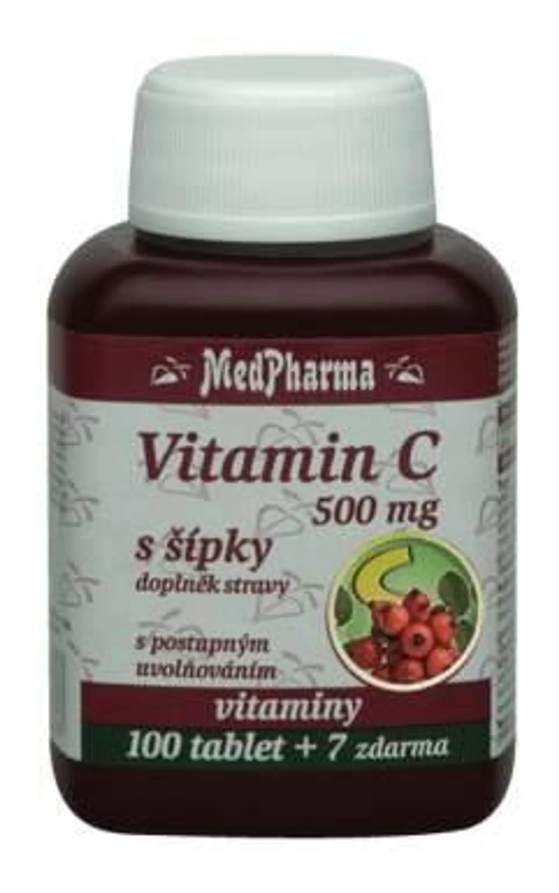 MedPharma Vitamin C 500mg s šípky s postupným uvolňováním tbl.107