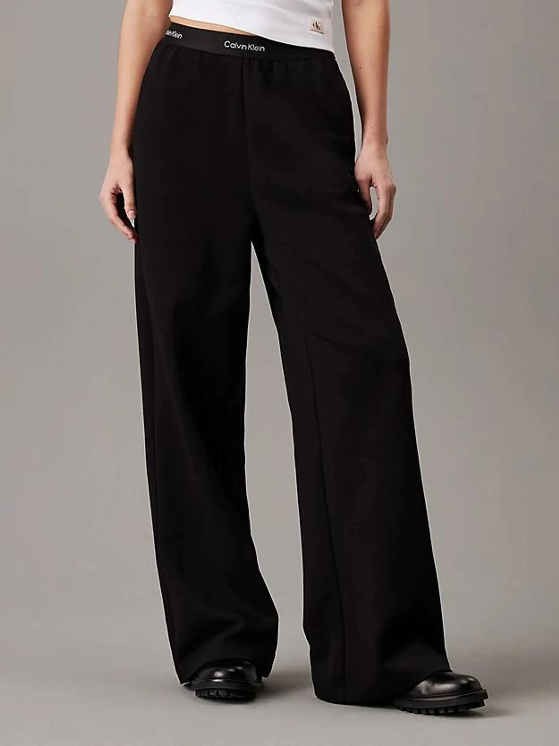 Logo Tape Wide Leg Trousers