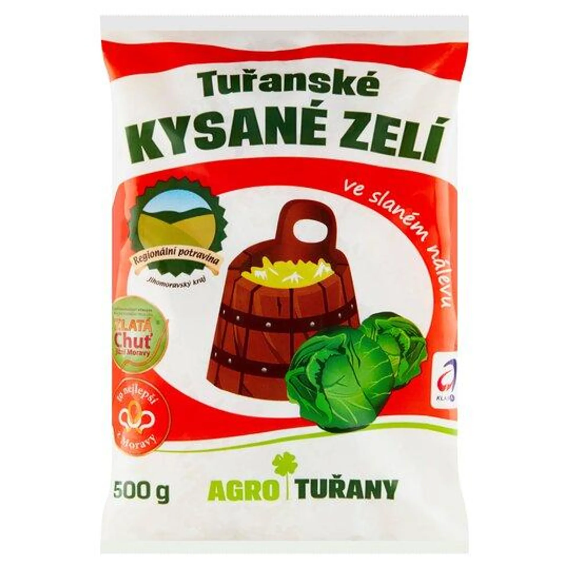 Agro Tuřanské kysané zelí ve slaném nálevu 500g