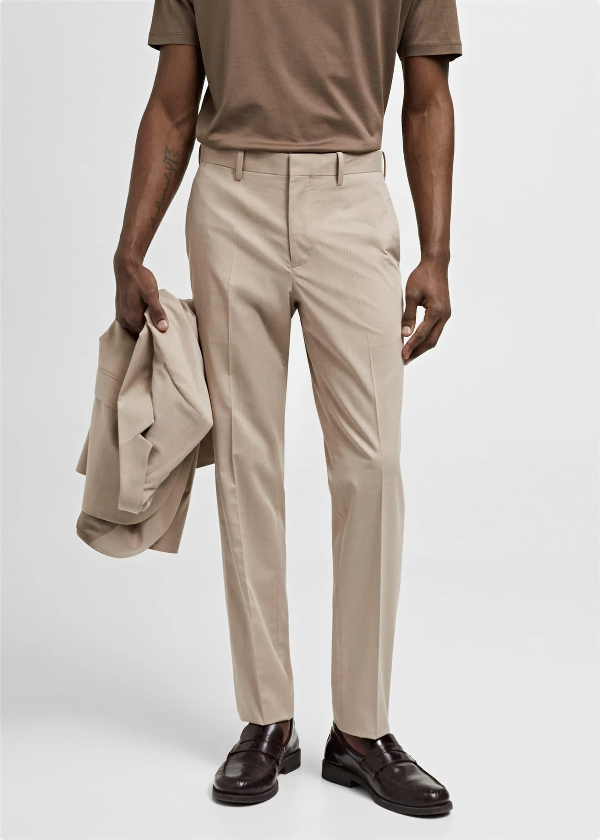 Pantalón traje super slim fit tejido strech