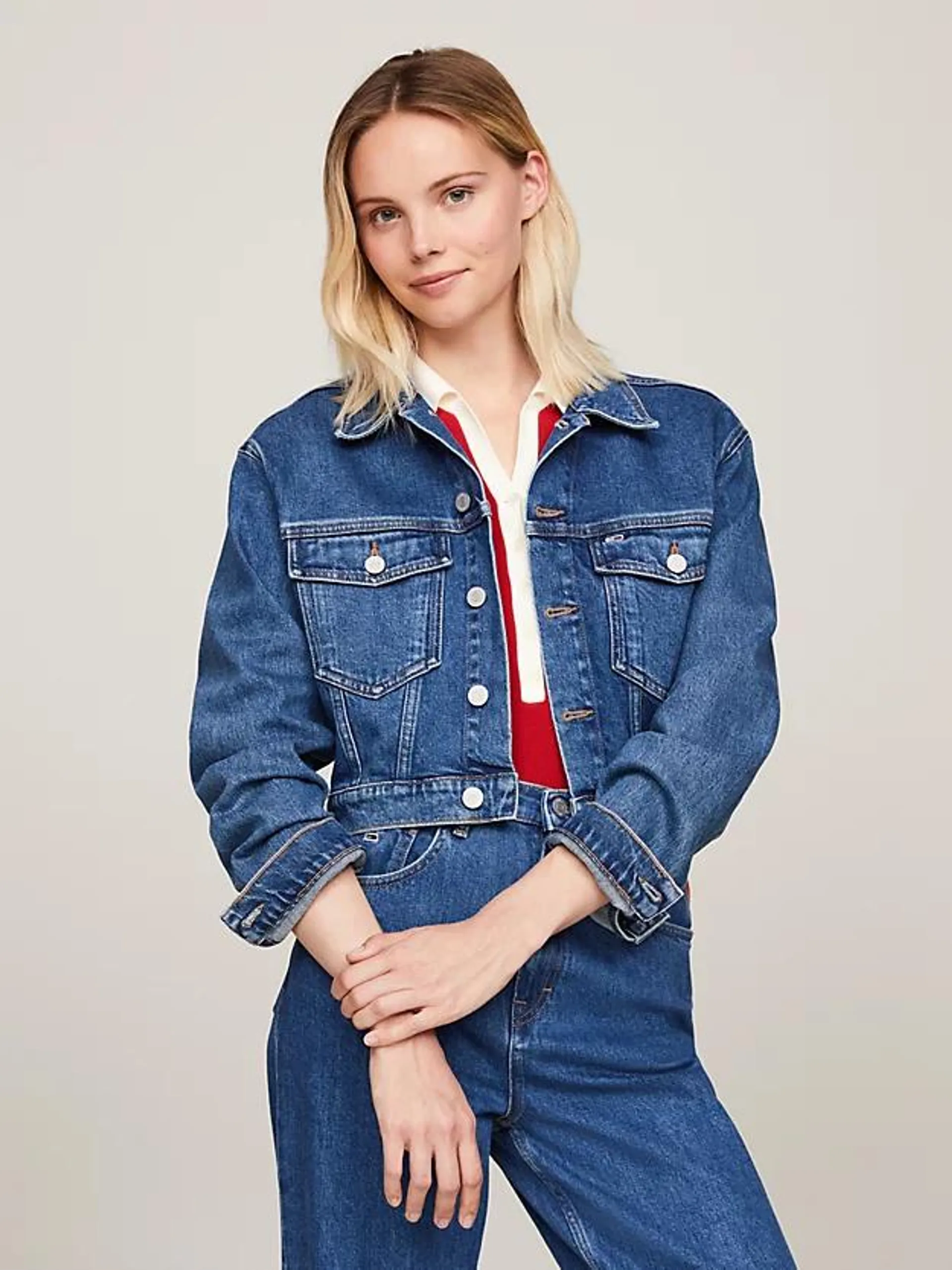 Archive Cropped Denim Trucker Jacket