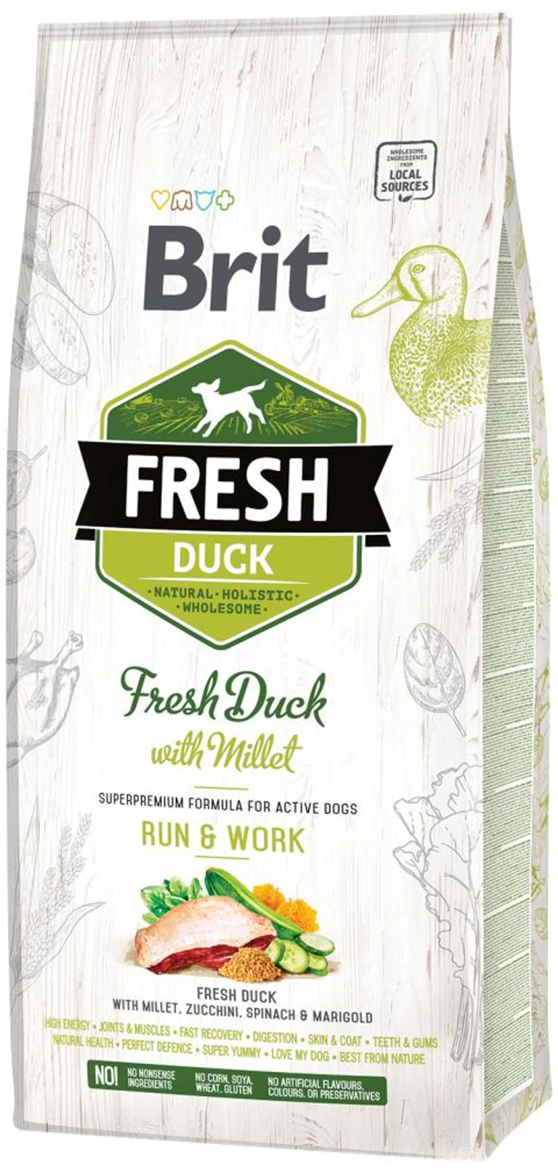 Brit Fresh Duck with Millet Active Run & Work 12kg